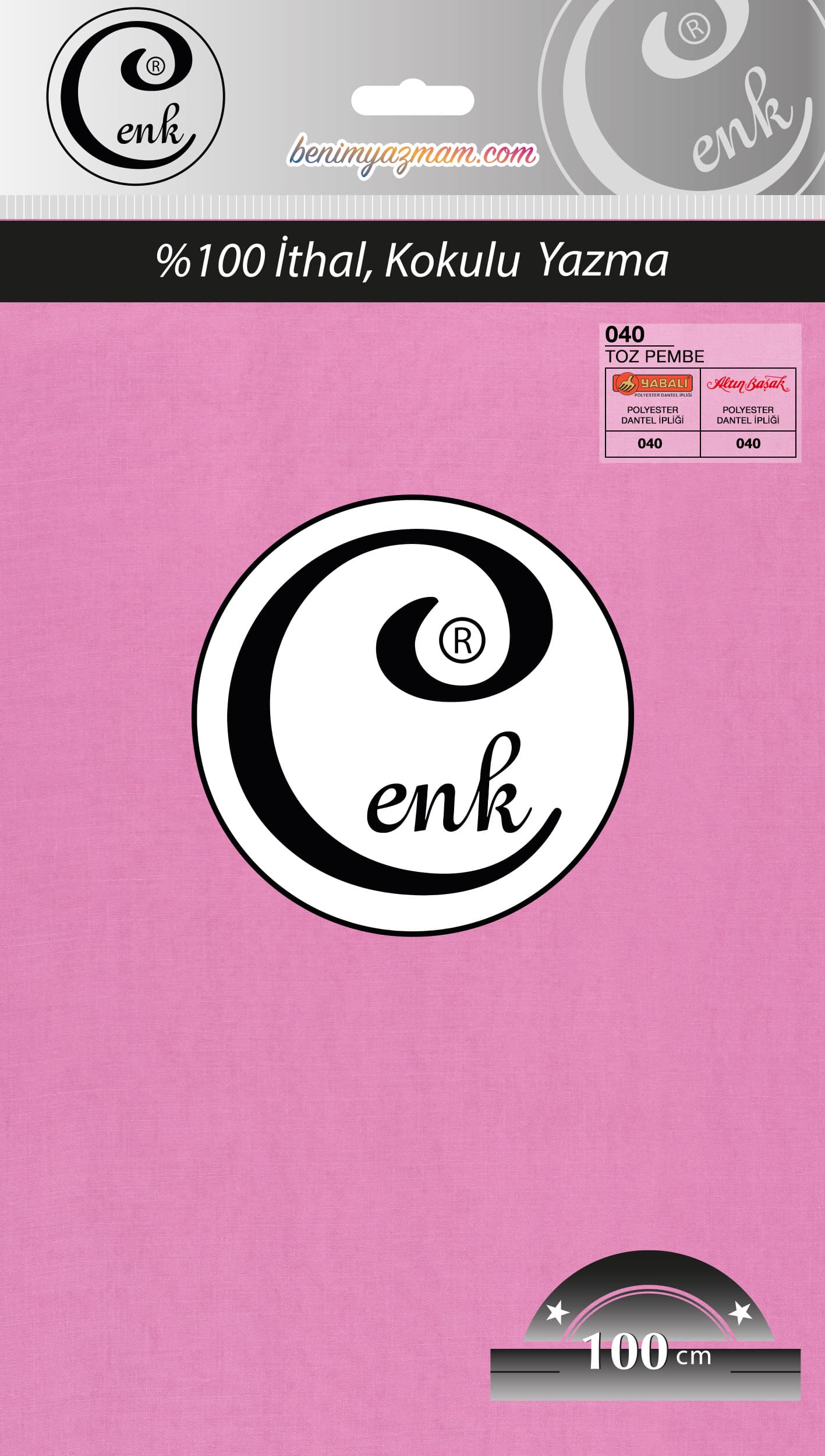CENK DÜZ 100cm TOZ PEMBE TEKLİ POŞET YAZMA (301-040)