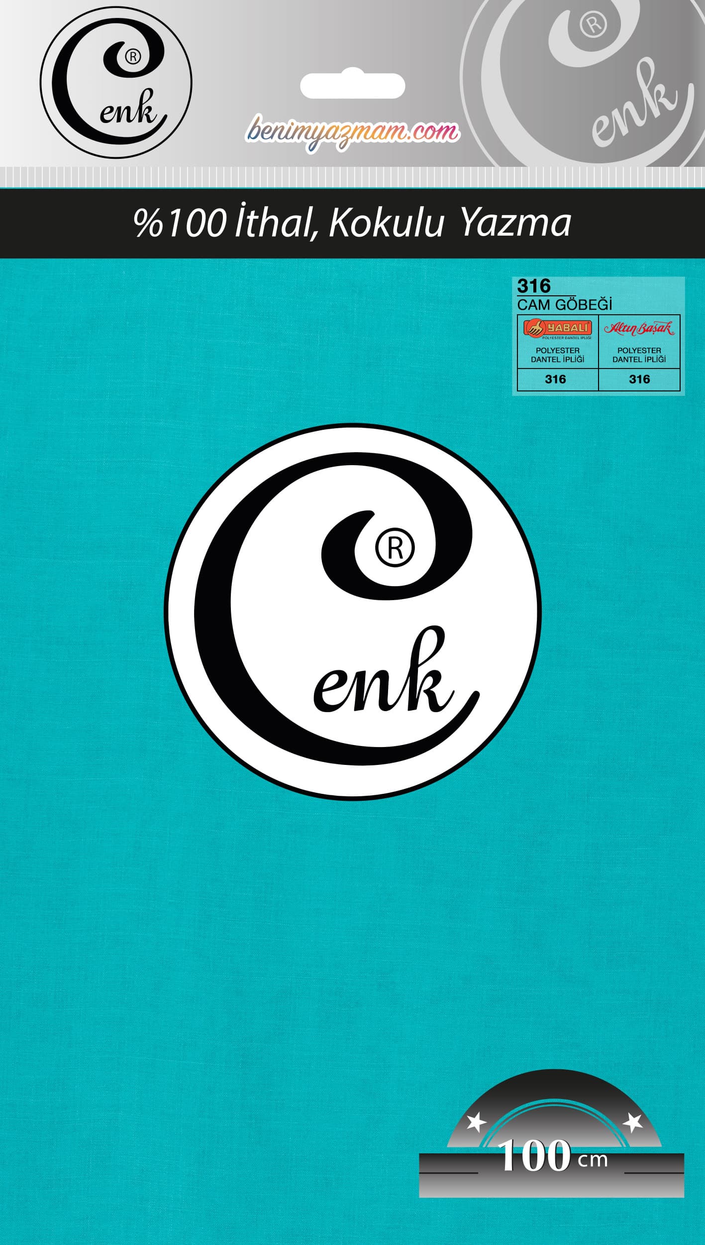 CENK YAZMA 100cm CAM GÖBEĞİ TEKLİ POŞET YAZMA (301-316)