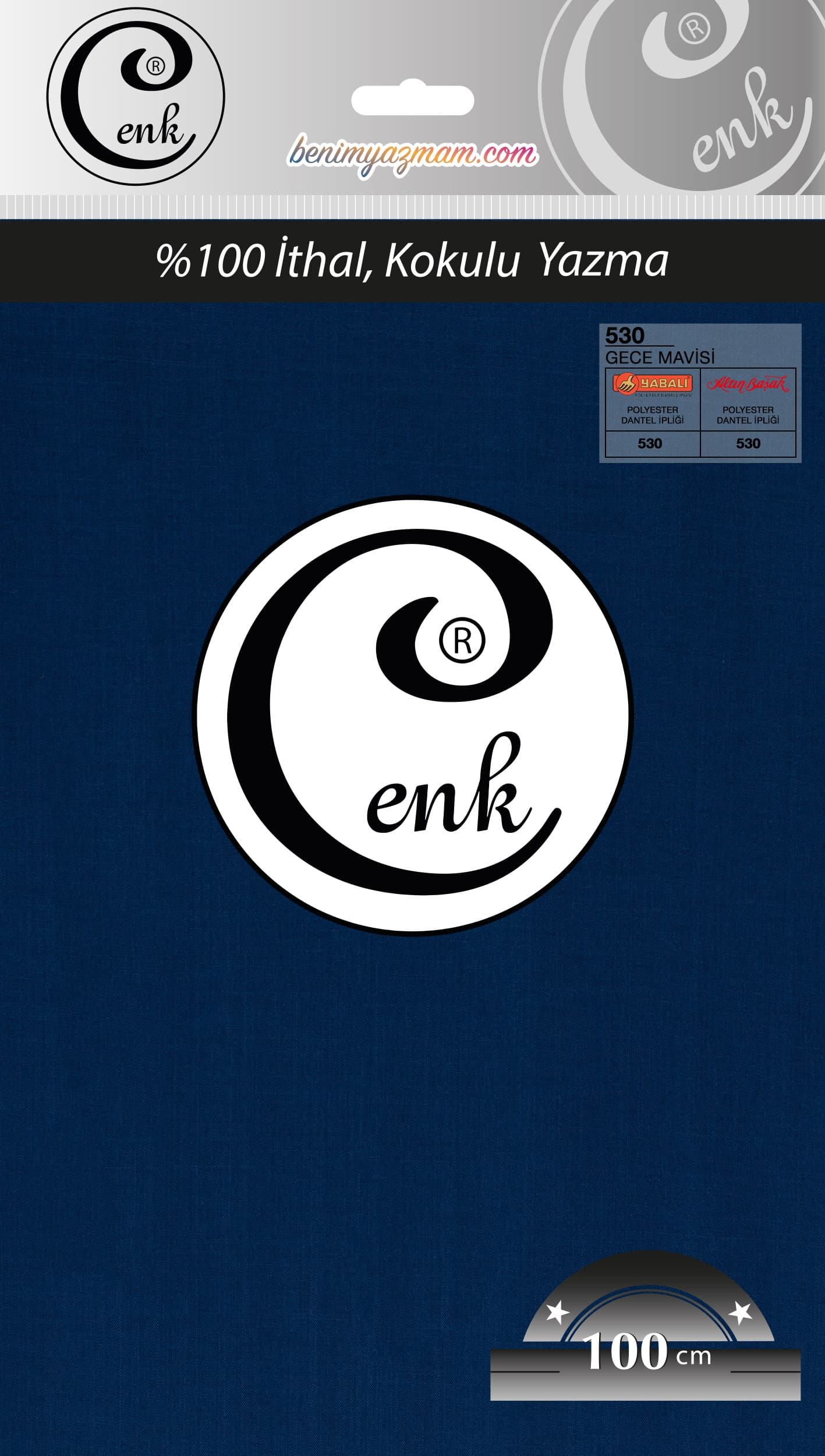 CENK YAZMA 100cm GECE MAVİSİ TEKLİ POŞET YAZMA (301-530)