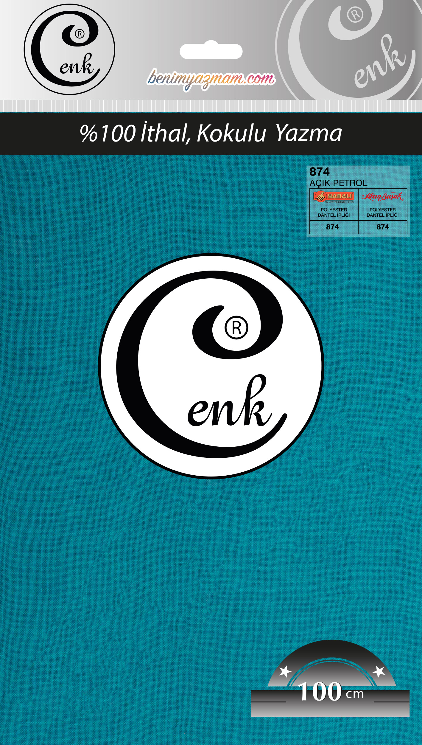 CENK YAZMA 100cm AÇIK PETROL TEKLİ POŞET YAZMA (301-874)