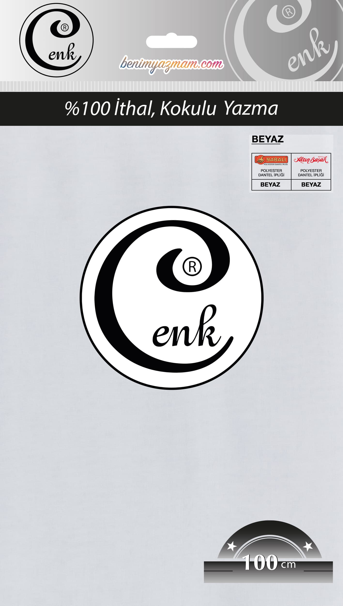 CENK DÜZ 100cm BEYAZ TEKLİ POŞET YAZMA(301-000)