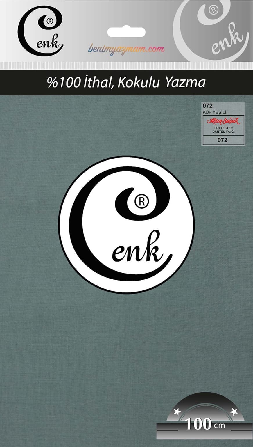 CENK YAZMA 100cm KÜF YEŞİLİ TEKLİ POŞET YAZMA (301-072)