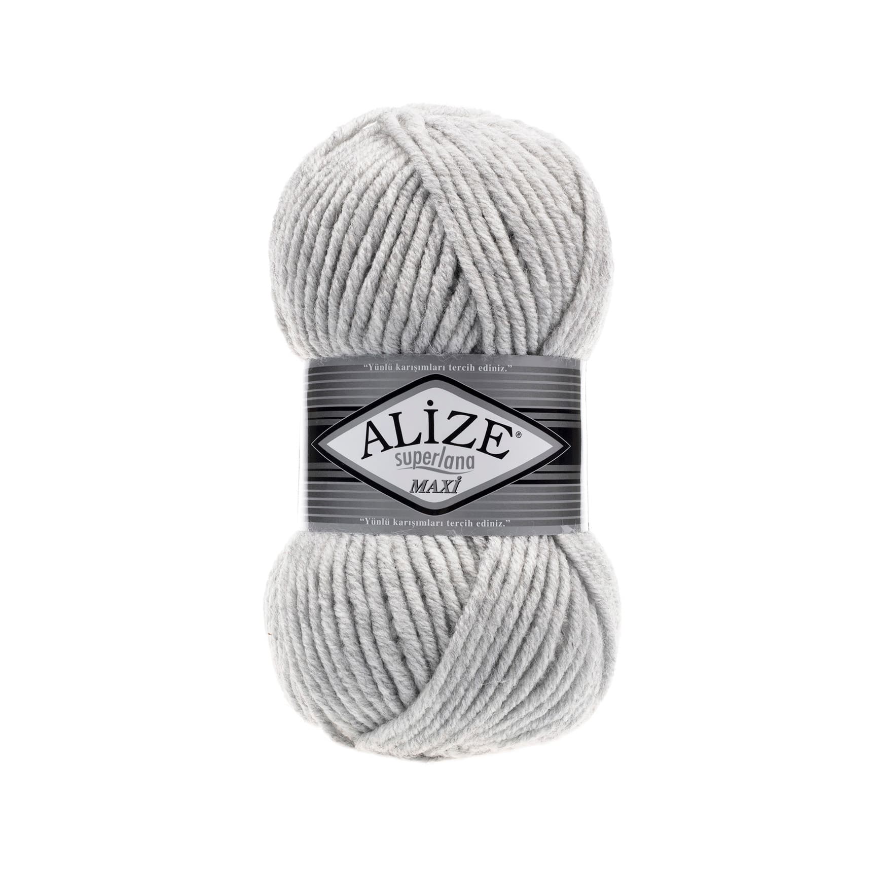 Alize Superlana Maxi 208 Açık Gri Yünlü Örgü İpi