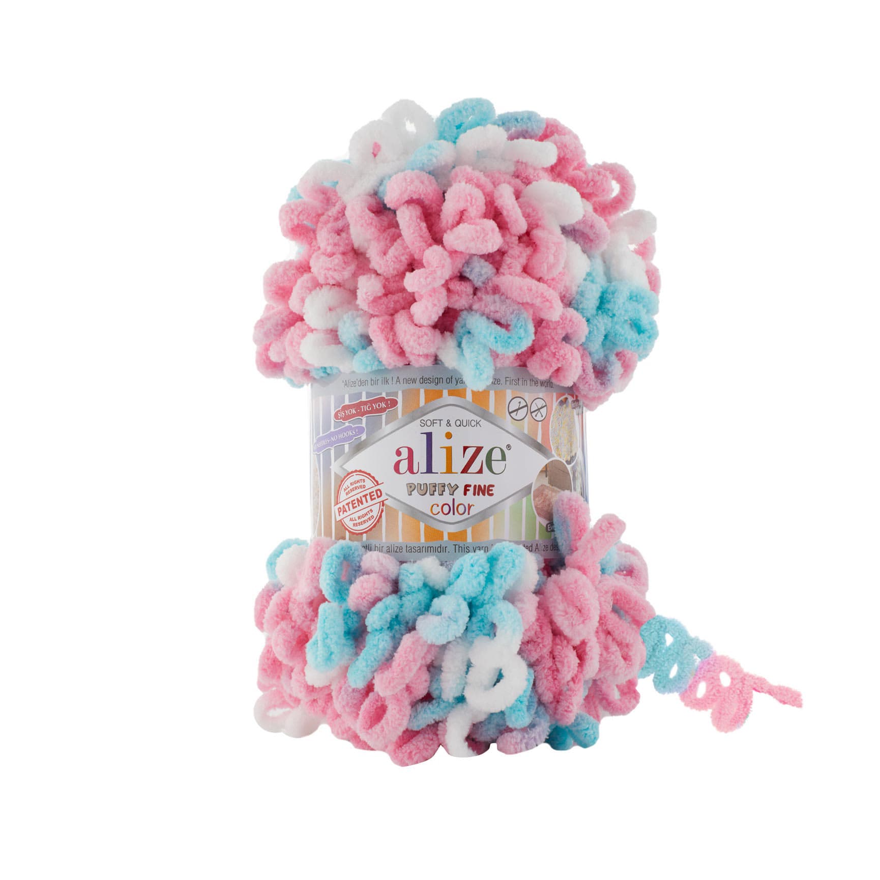 Alize Puffy Fine Color 6377 Elle Örülen Örgü İpi