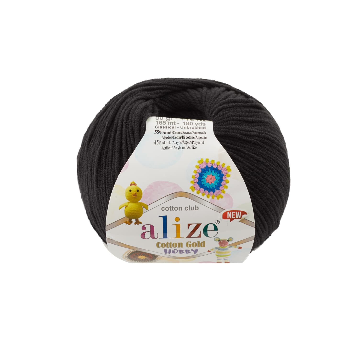 Alize Cotton Gold Hobby New 60 Siyah Pamuklu Örgü İpi