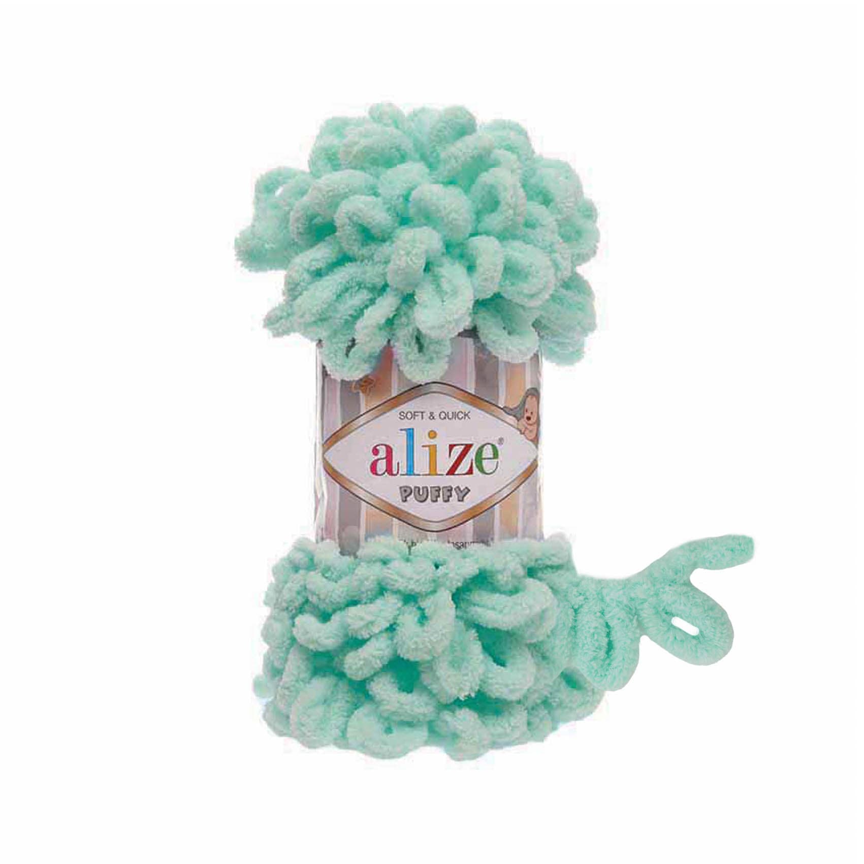 Alize Puffy 19 Açık Turkuaz Elle Örülen Örgü İpi