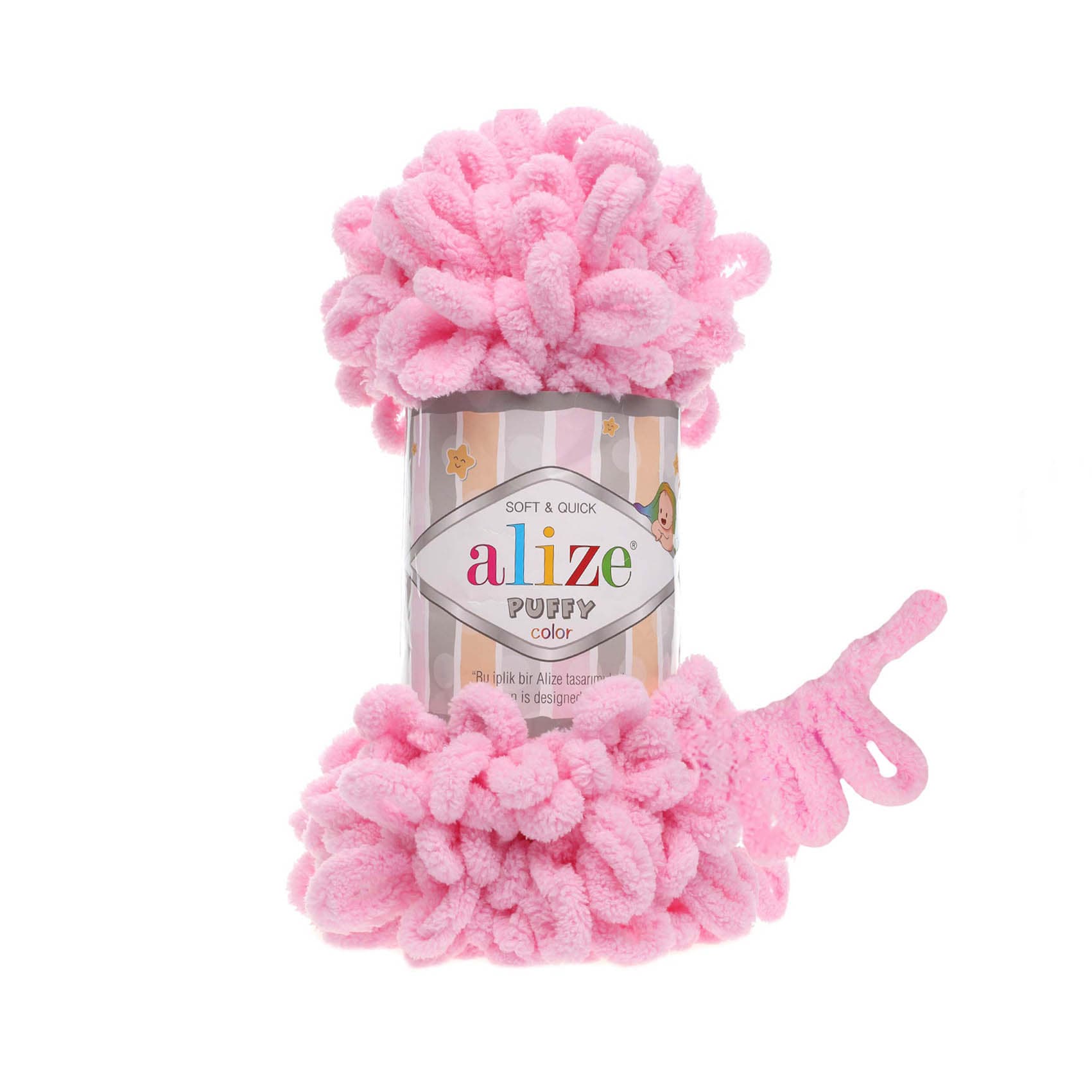 Alize Puffy 185 Pembe Elle Örülen Örgü İpi