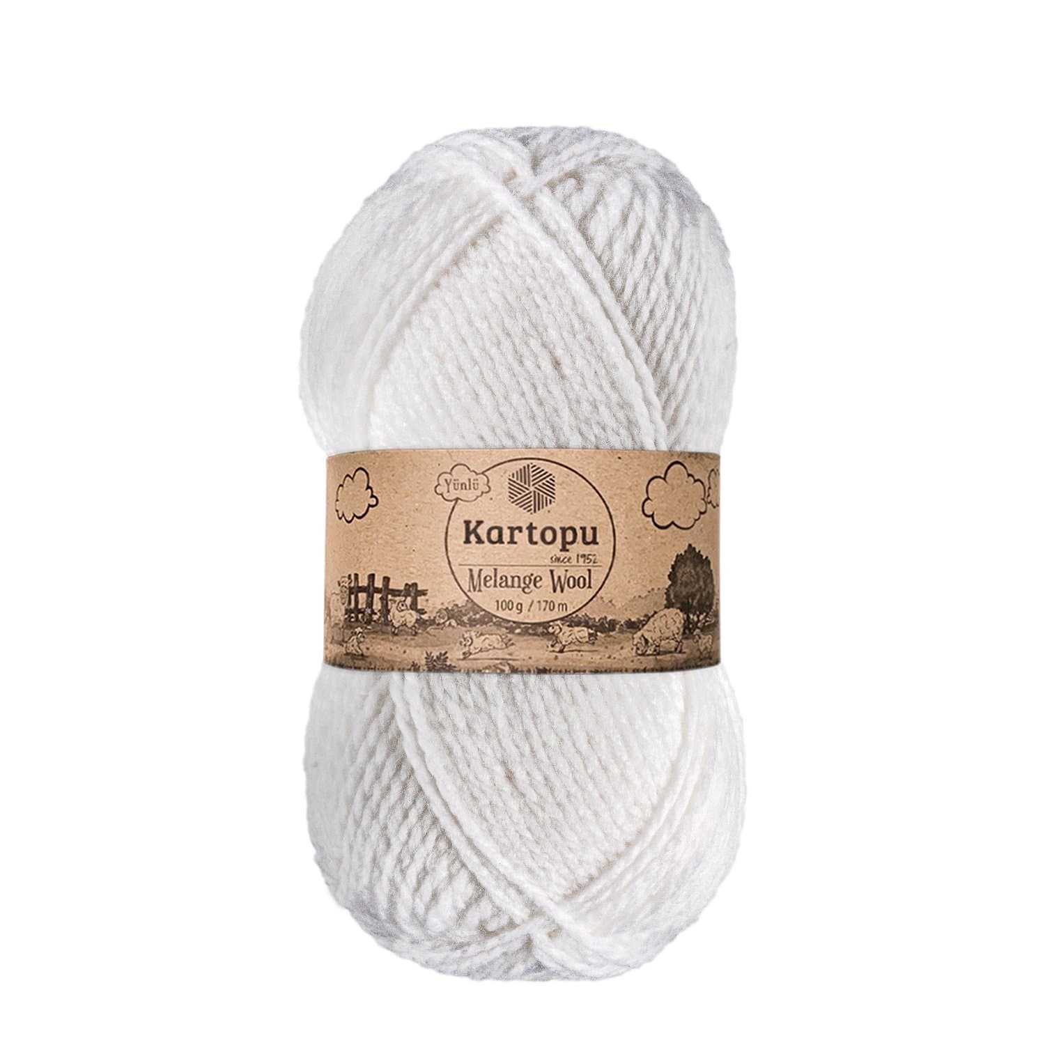 Kartopu Melange Wool K010 Beyaz Kışlık İp