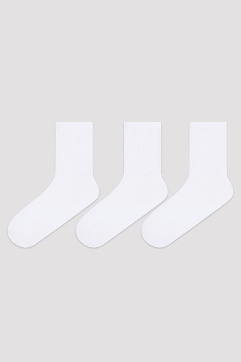 3 Çift Pamuklu Tenis Soket Çorap