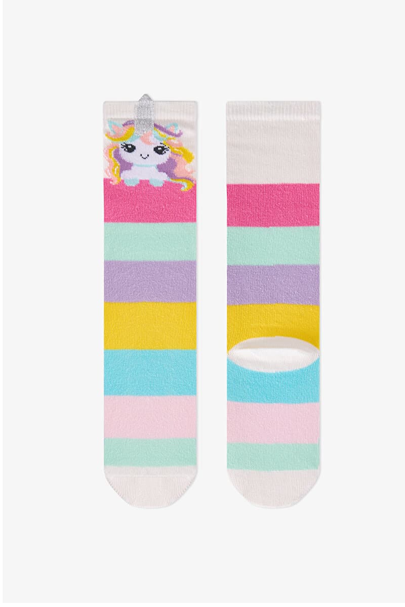 Kız Çocuk Marsmelov Unicorn Fantasy Pamuklu Pantolon Çorap