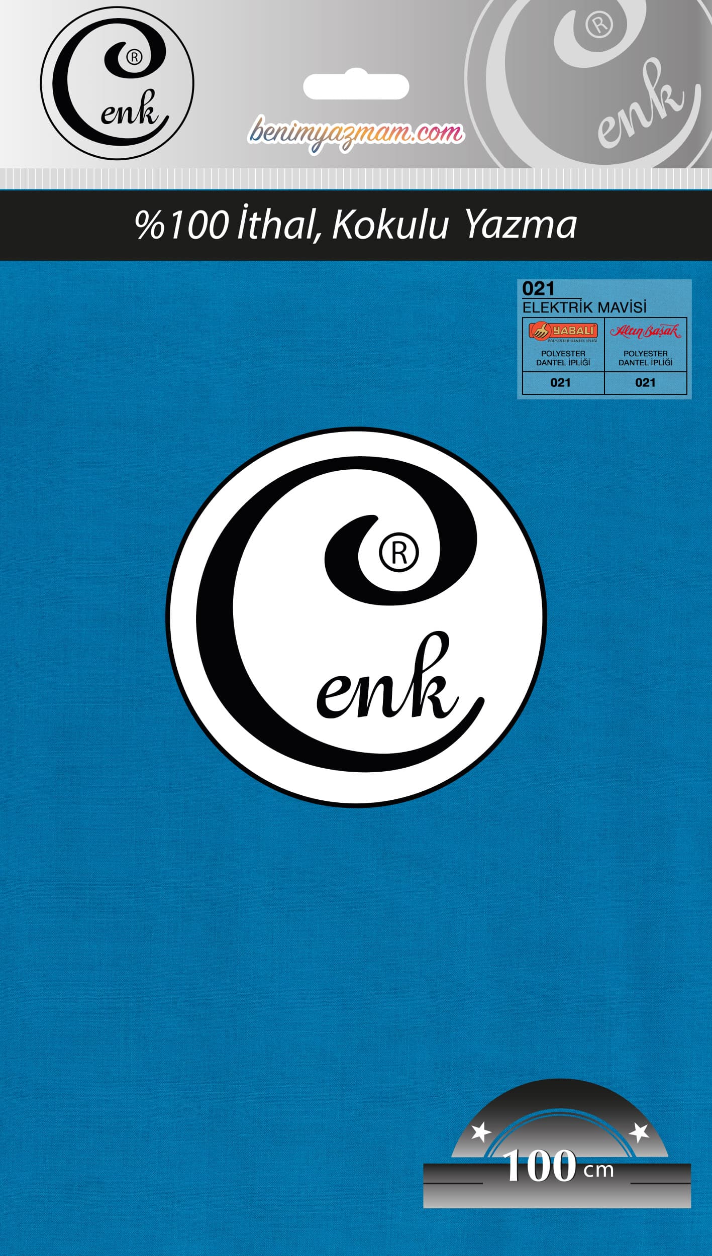 CENK YAZMA 100cm ELEKTRİK MAVİSİ TEKLİ POŞET YAZMA (301-021)