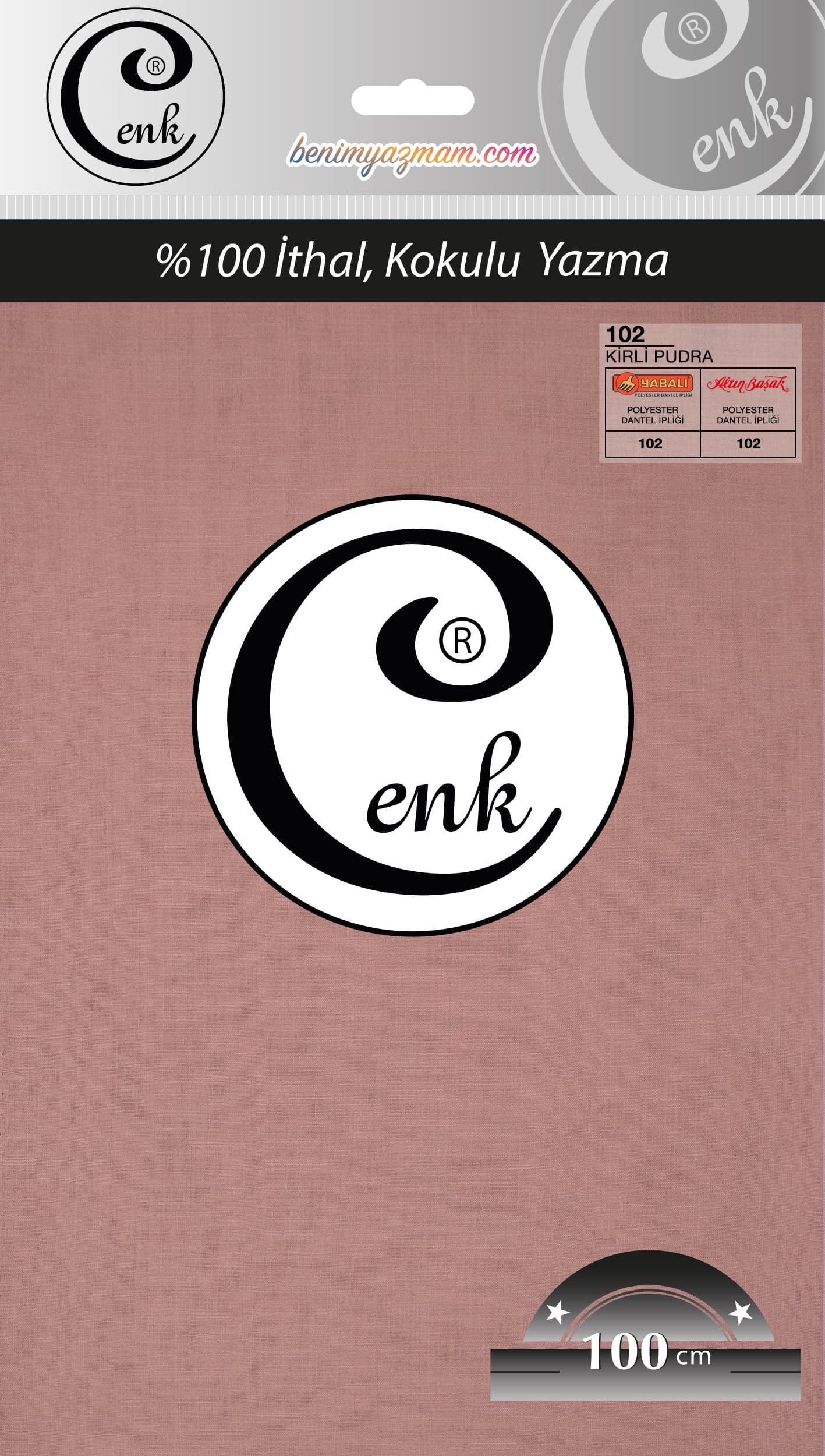 CENK YAZMA 100cm KİRLİ PUDRA TEKLİ POŞET YAZMA (301-102)