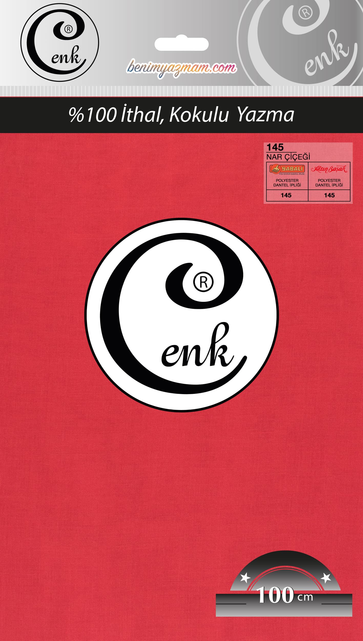 CENK YAZMA 100cm NAR ÇİÇEĞİ TEKLİ POŞET YAZMA (301-145)
