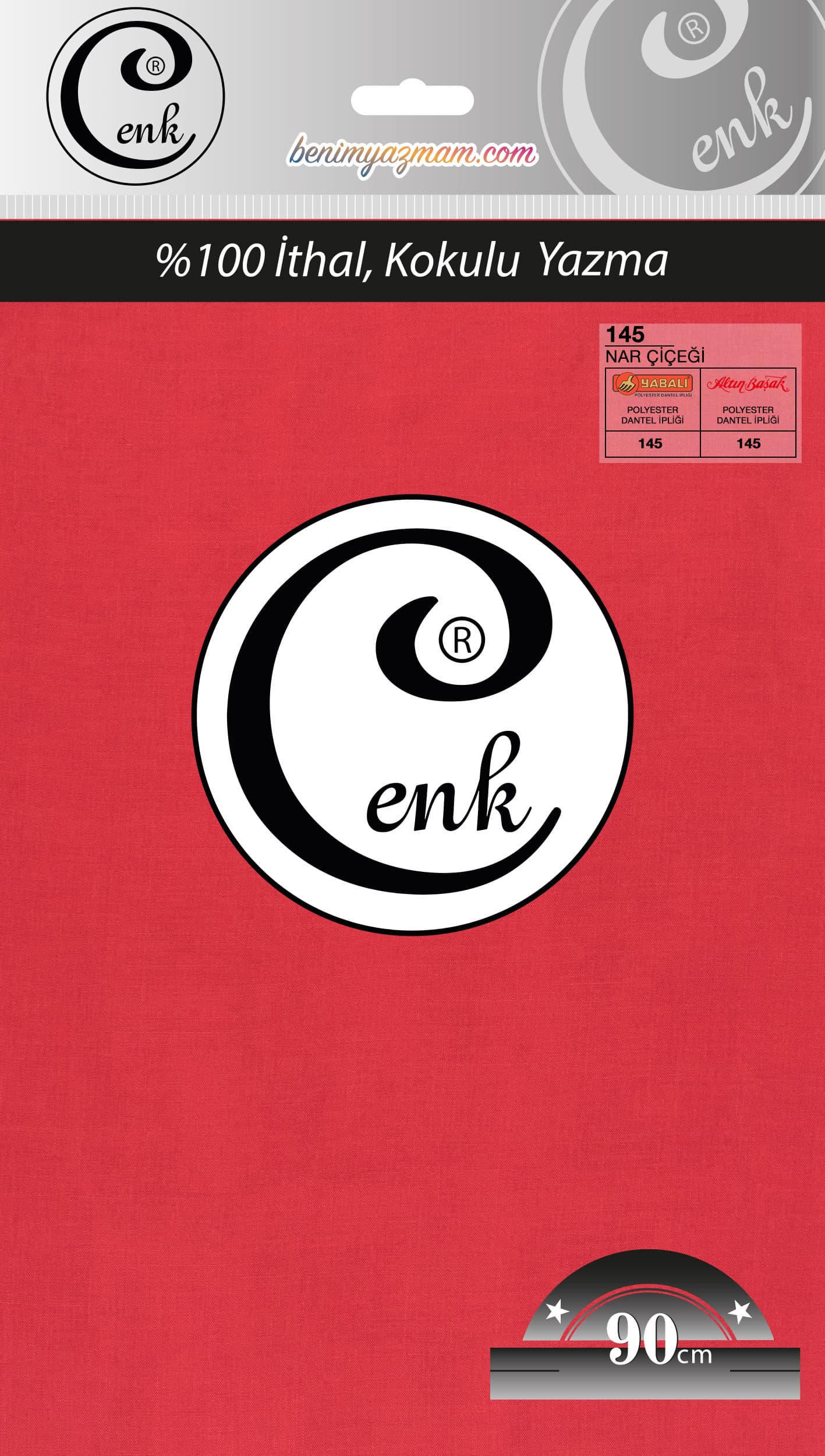 CENK YAZMA 90cm NAR ÇİÇEĞİ TEKLİ POŞET YAZMA (302-145)