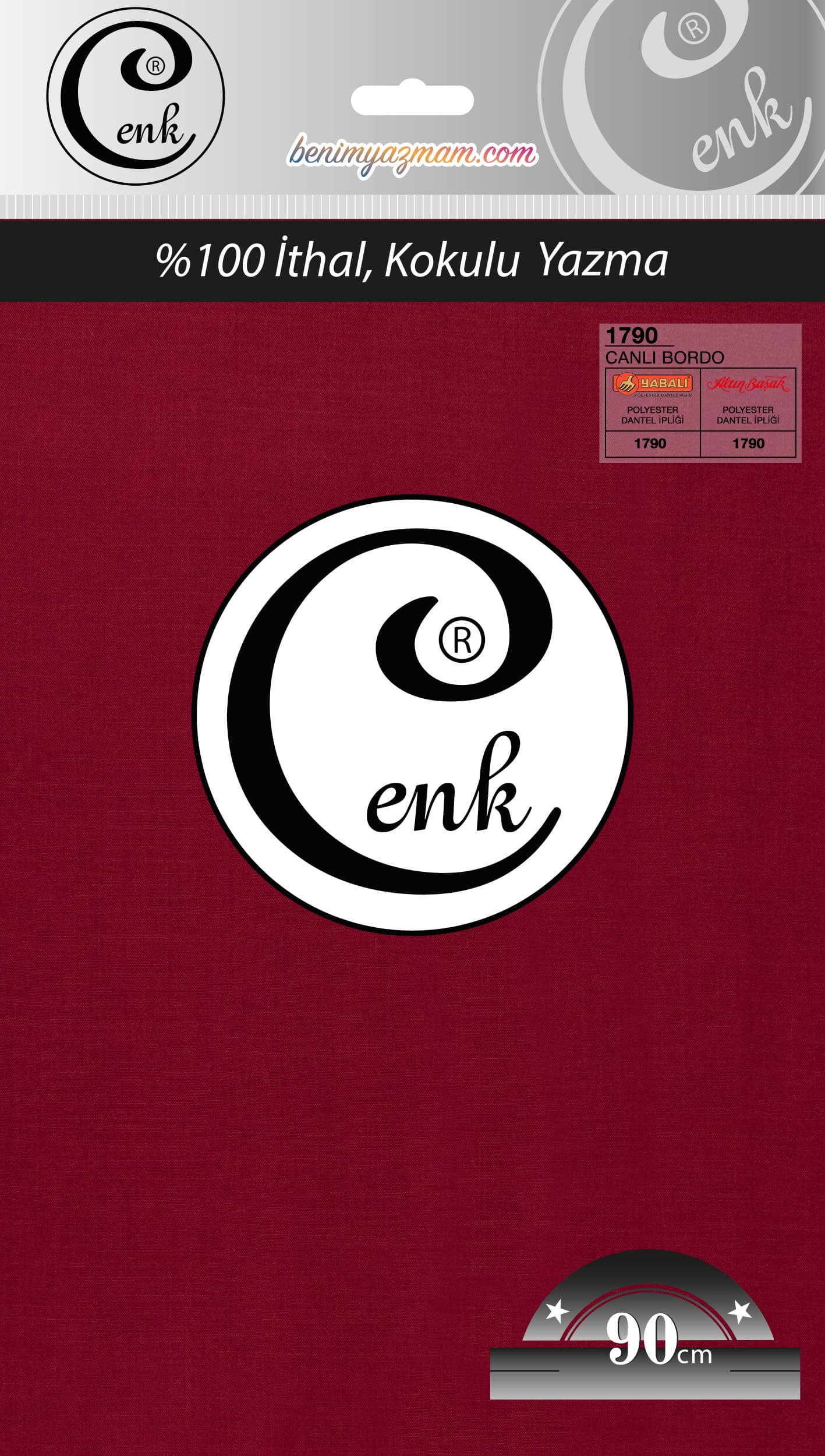 CENK YAZMA 90cm CANLI BORDO TEKLİ POŞET YAZMA (302-1790)