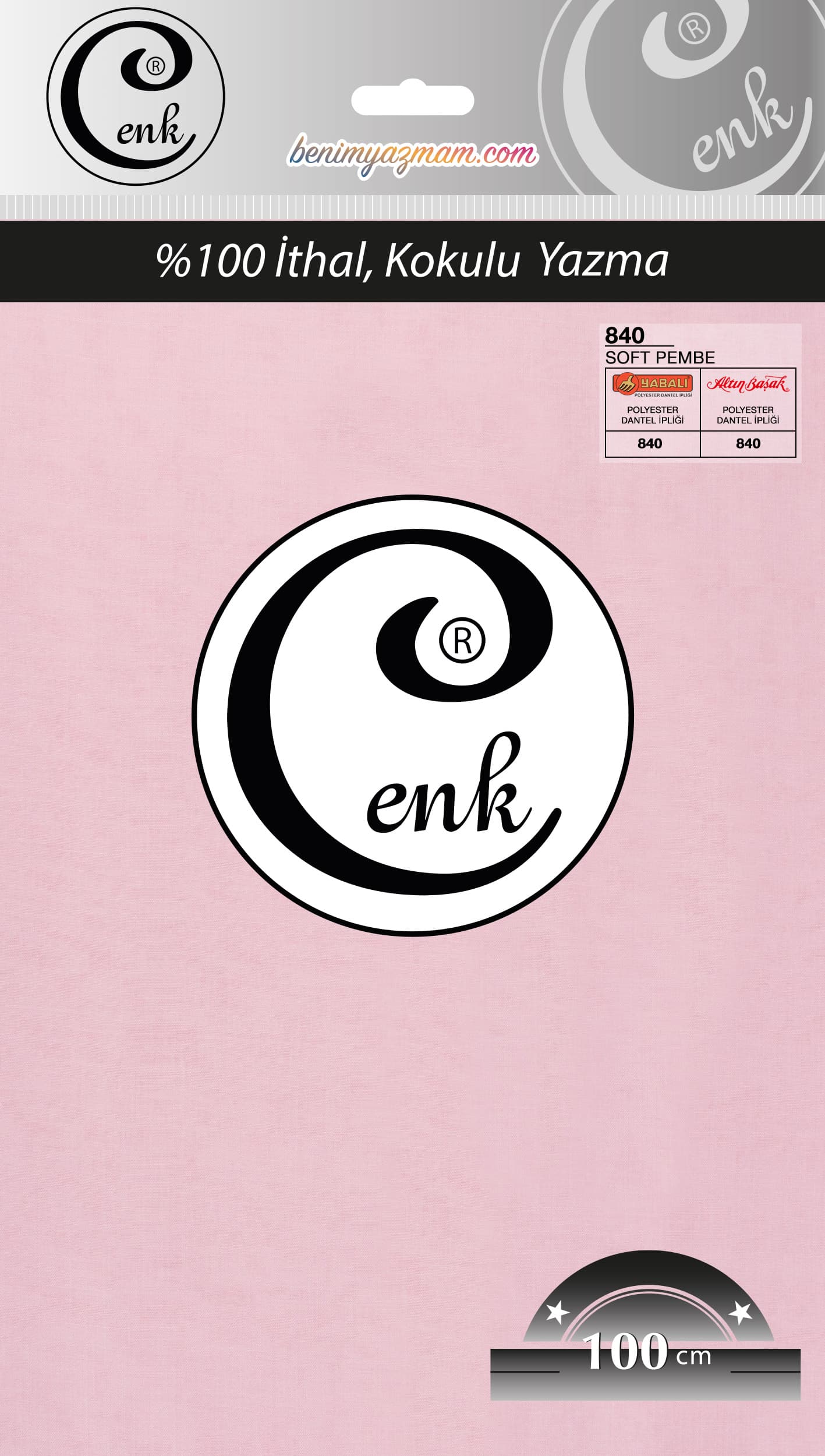 CENK DÜZ 100cm SOFT PEMBE TEKLİ POŞET YAZMA (301-840)