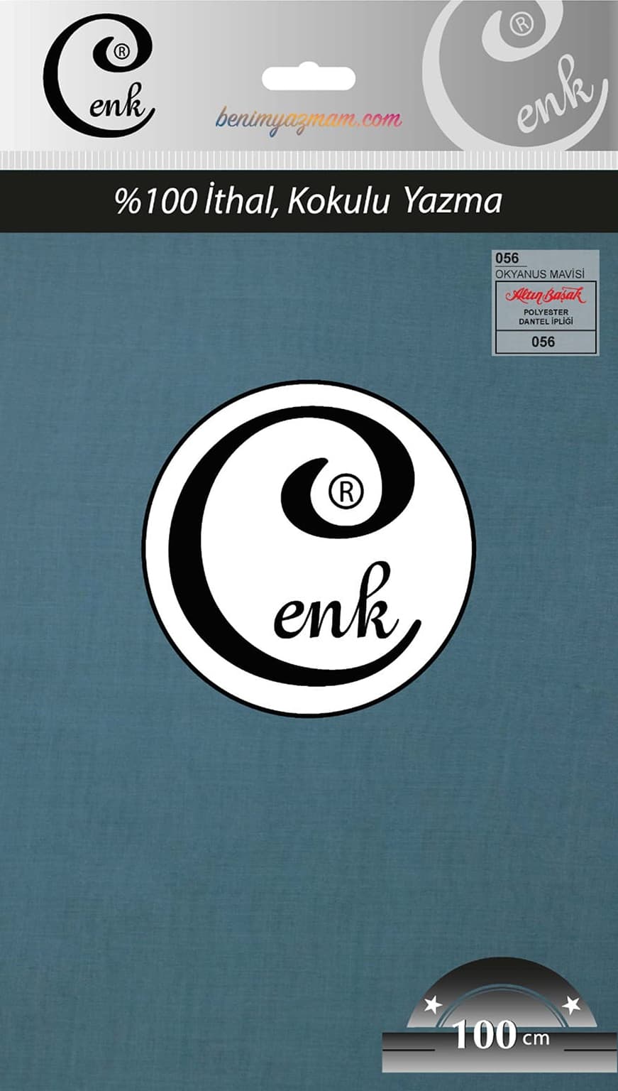 CENK YAZMA 100cm OKYANUS MAVİSİ TEKLİ POŞET YAZMA (301-056)