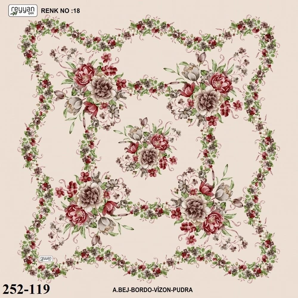Reyyan İpek Desenli Oyalık Yazma 252-119
