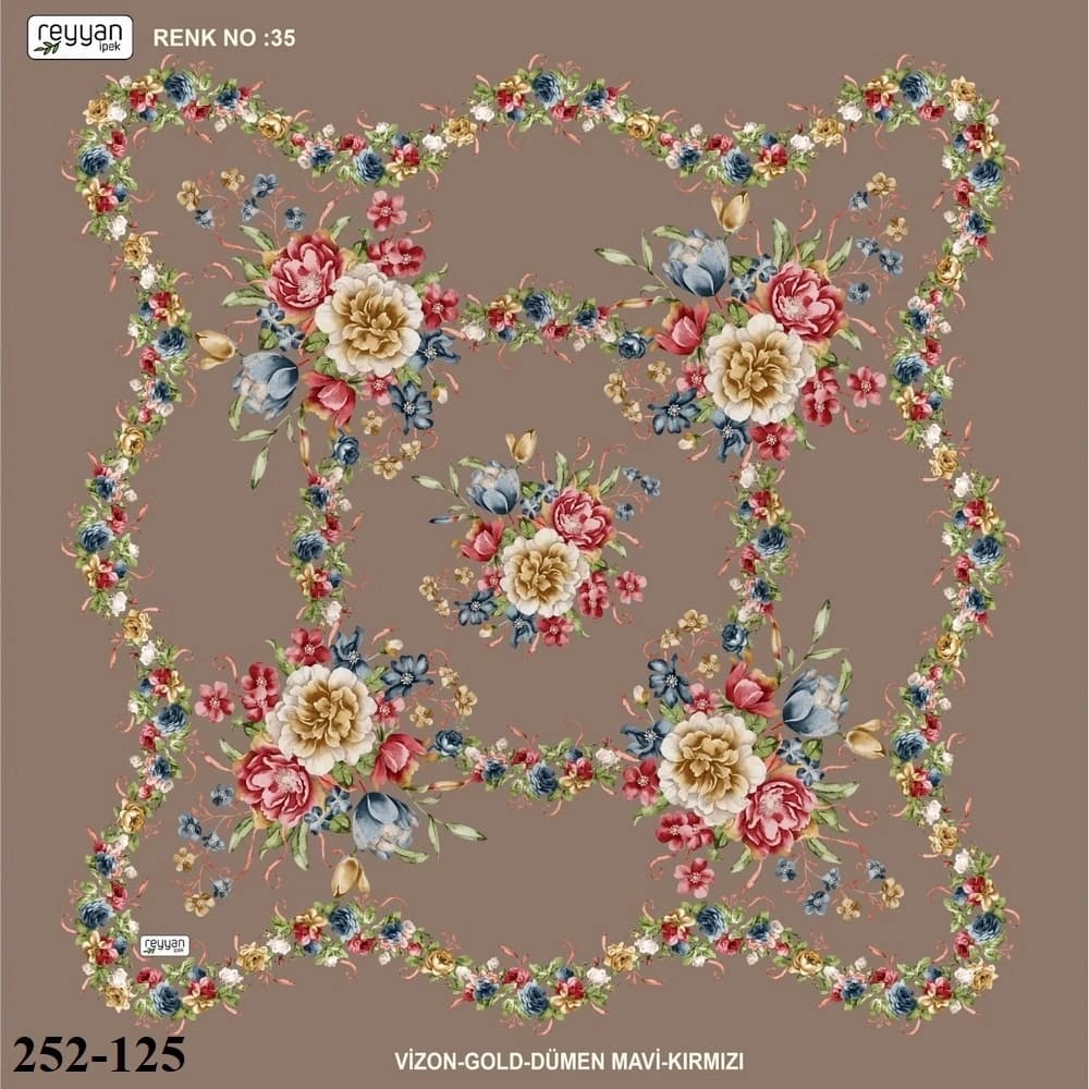 Reyyan İpek Desenli Oyalık Yazma 252-125