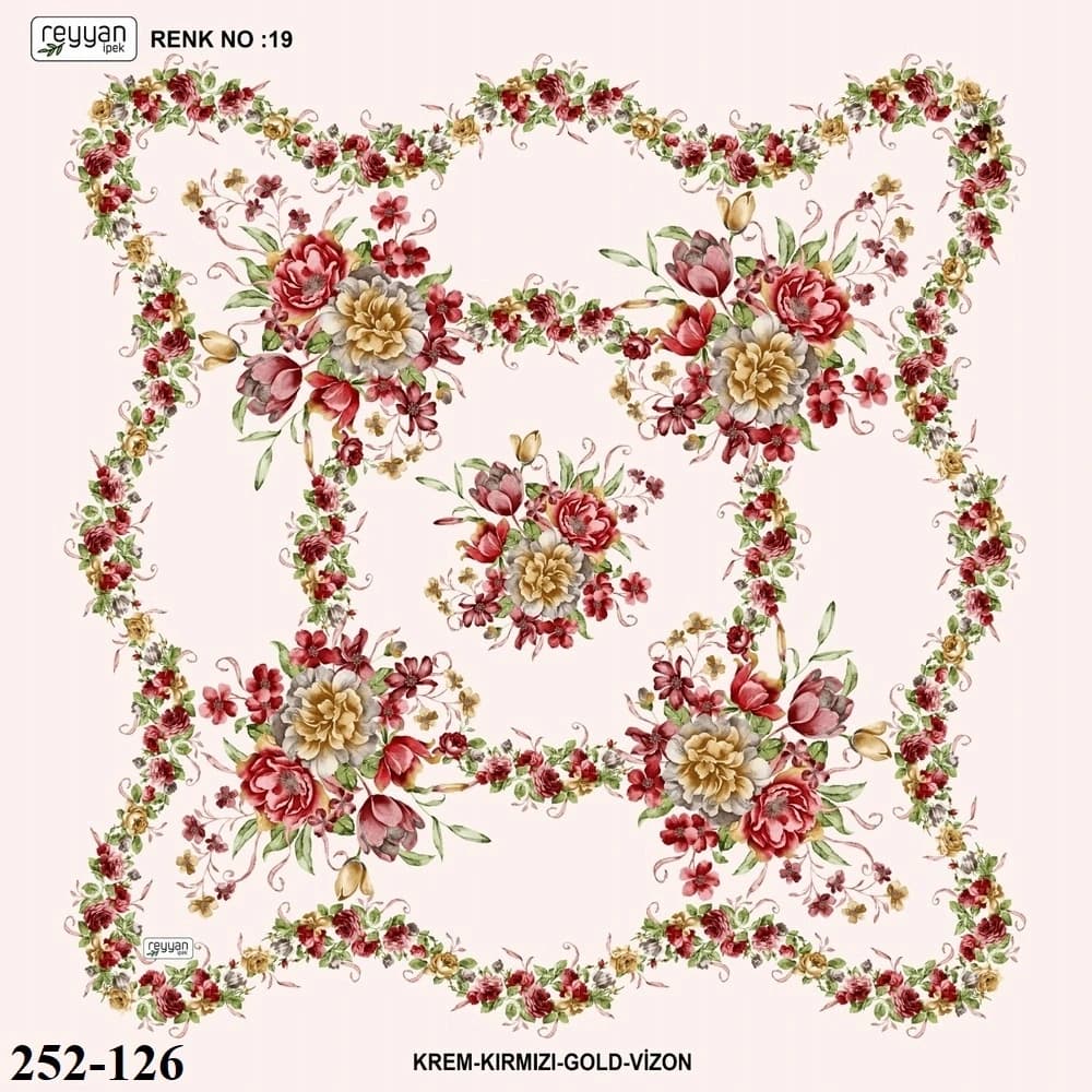 Reyyan İpek Desenli Oyalık Yazma 252-126
