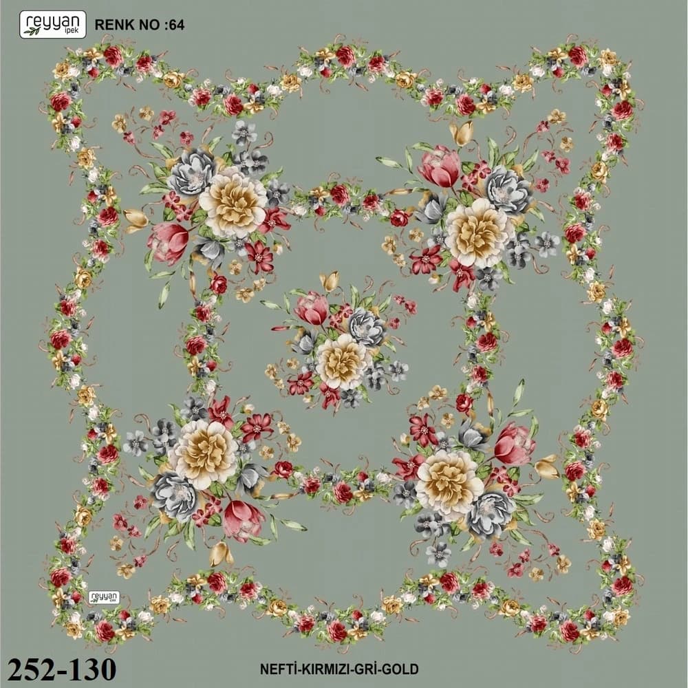 Reyyan İpek Desenli Oyalık Yazma 252-130