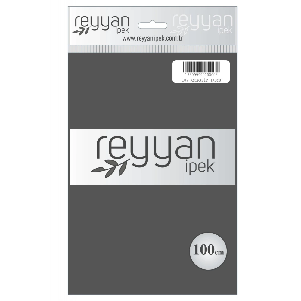 Reyyan İpek Düz Renk Oyalık Yazma Reyyan 107 Antrasit Koyu