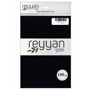 Reyyan İpek 100 cm Düz Poşetli Yazma Siyah 9870