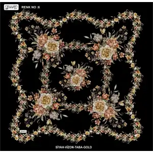 Reyyan İpek 100 cm Desenli Oyalık Yazma Ryyn 463-04