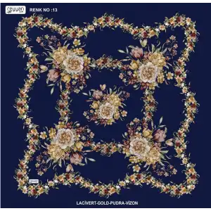 Reyyan İpek 100 cm Desenli Oyalık Yazma Ryyn 463-07