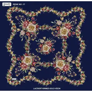 Reyyan İpek 100 cm Desenli Oyalık Yazma Ryyn 463-10