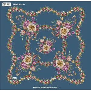 Reyyan İpek 100 cm Desenli Oyalık Yazma Ryyn 463-23