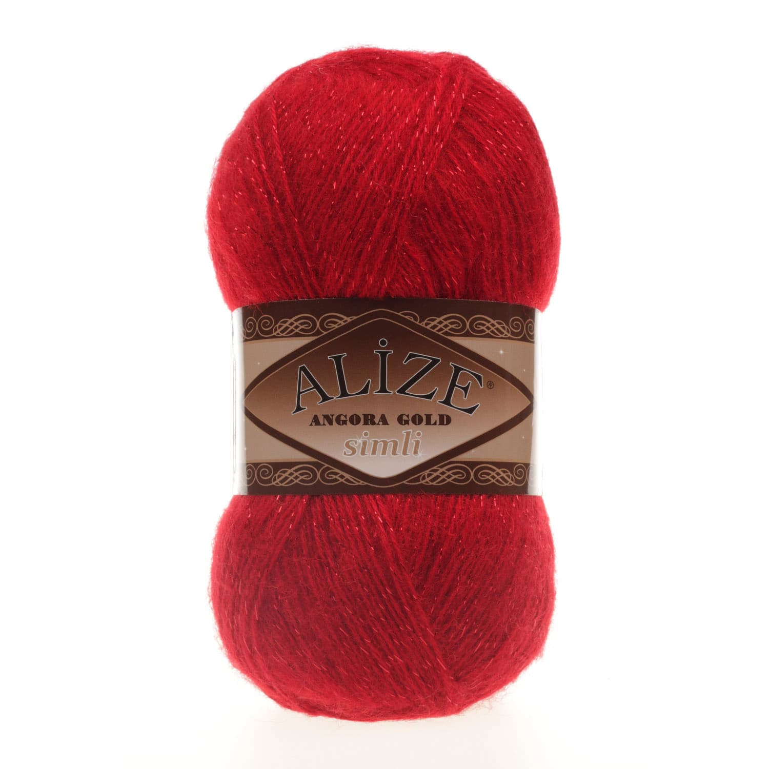 Alize Angora Gold Simli 106 Kırmızı Yelek ve Şal İpi