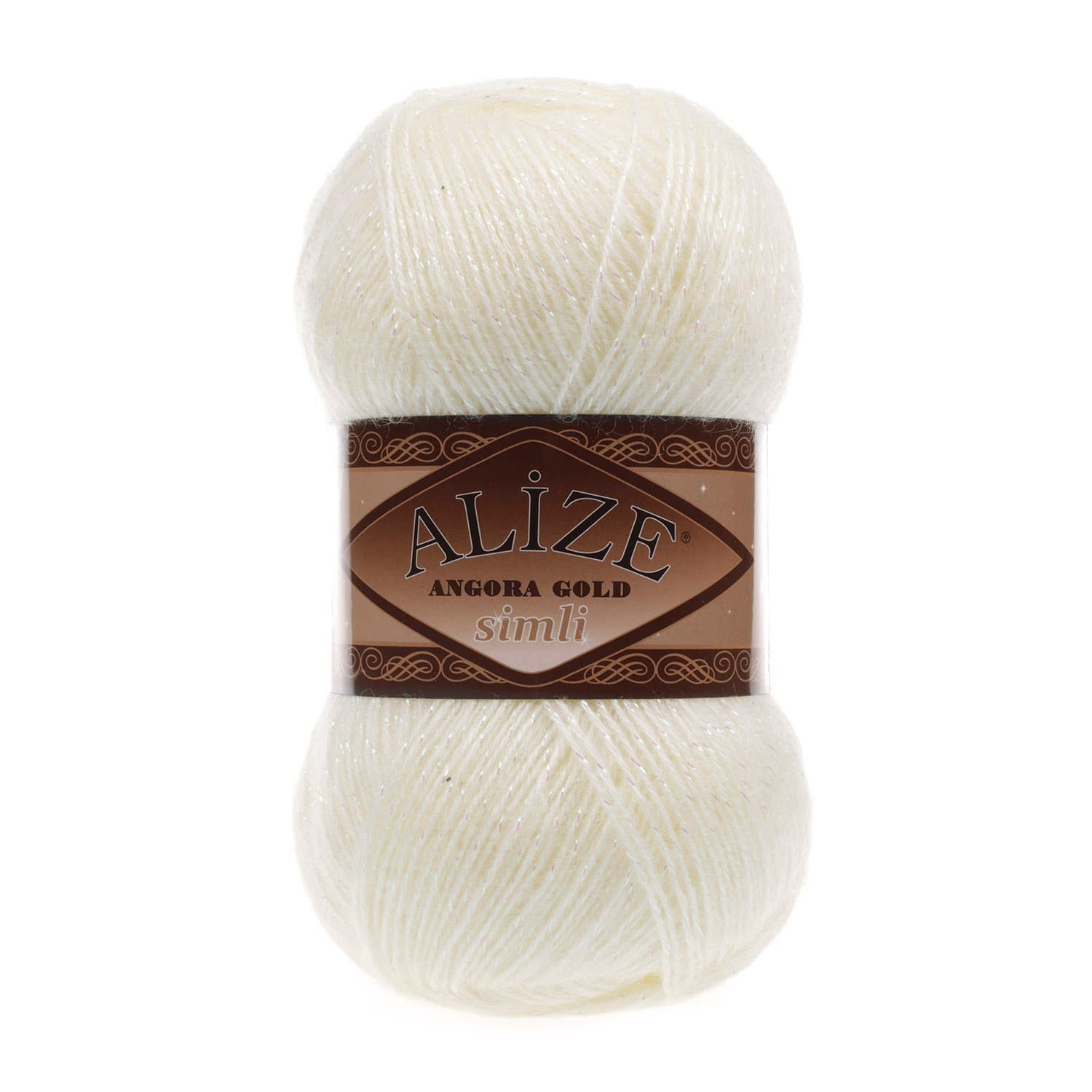 Alize Angora Gold Simli 1 Krem Yelek ve Şal İpi