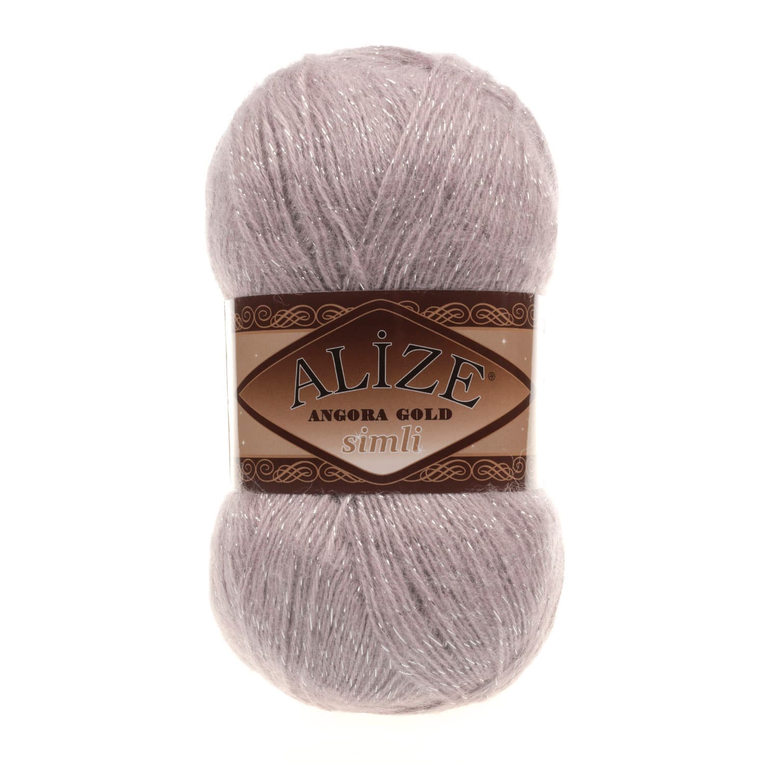 Alize Angora Gold Simli 163 Gül Gri Yelek ve Şal İpi