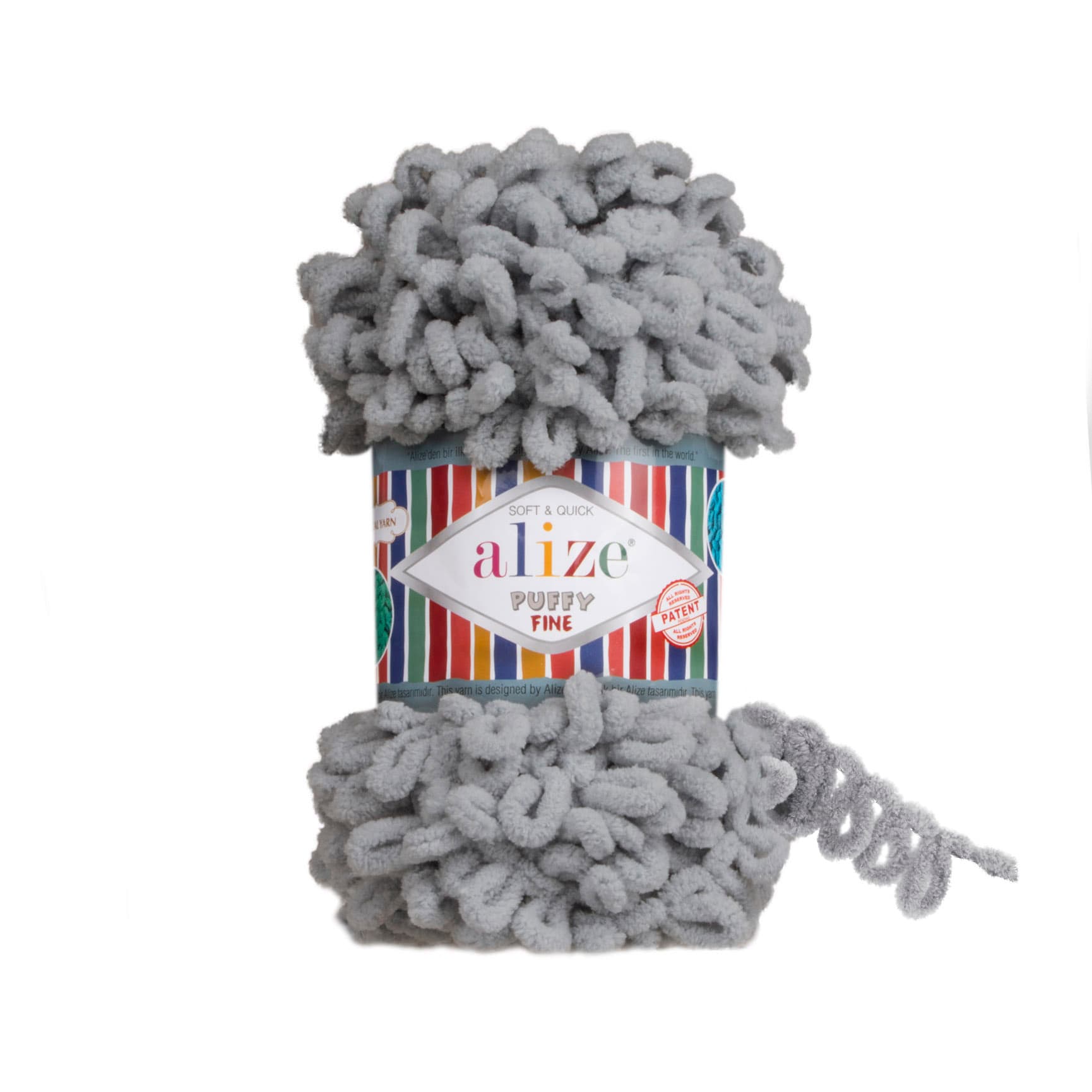 Alize Puffy Fine 343 Gri Elle Örülen Örgü İpi