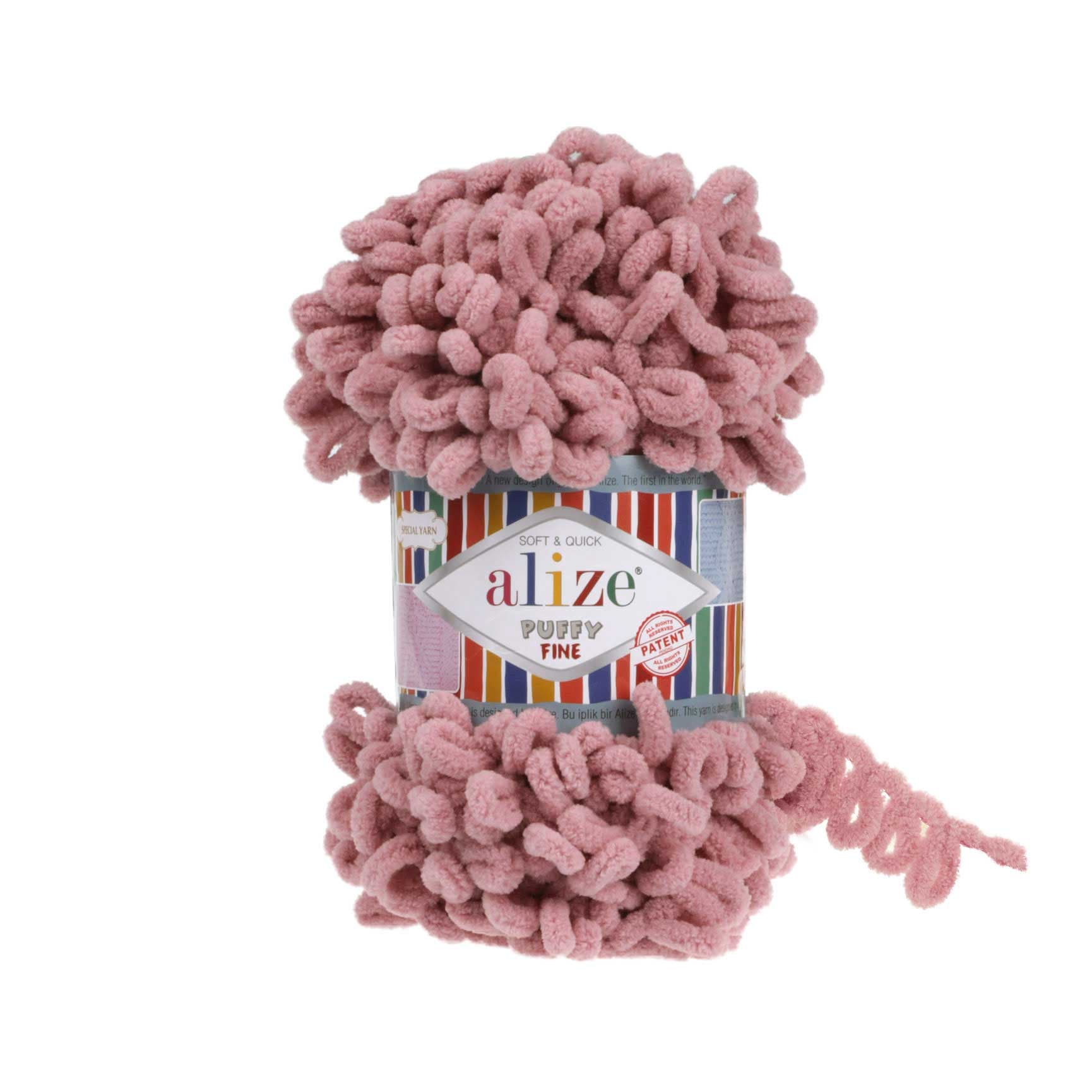 Alize Puffy Fine 295 Pembe Gül Elle Örülen Örgü İpi