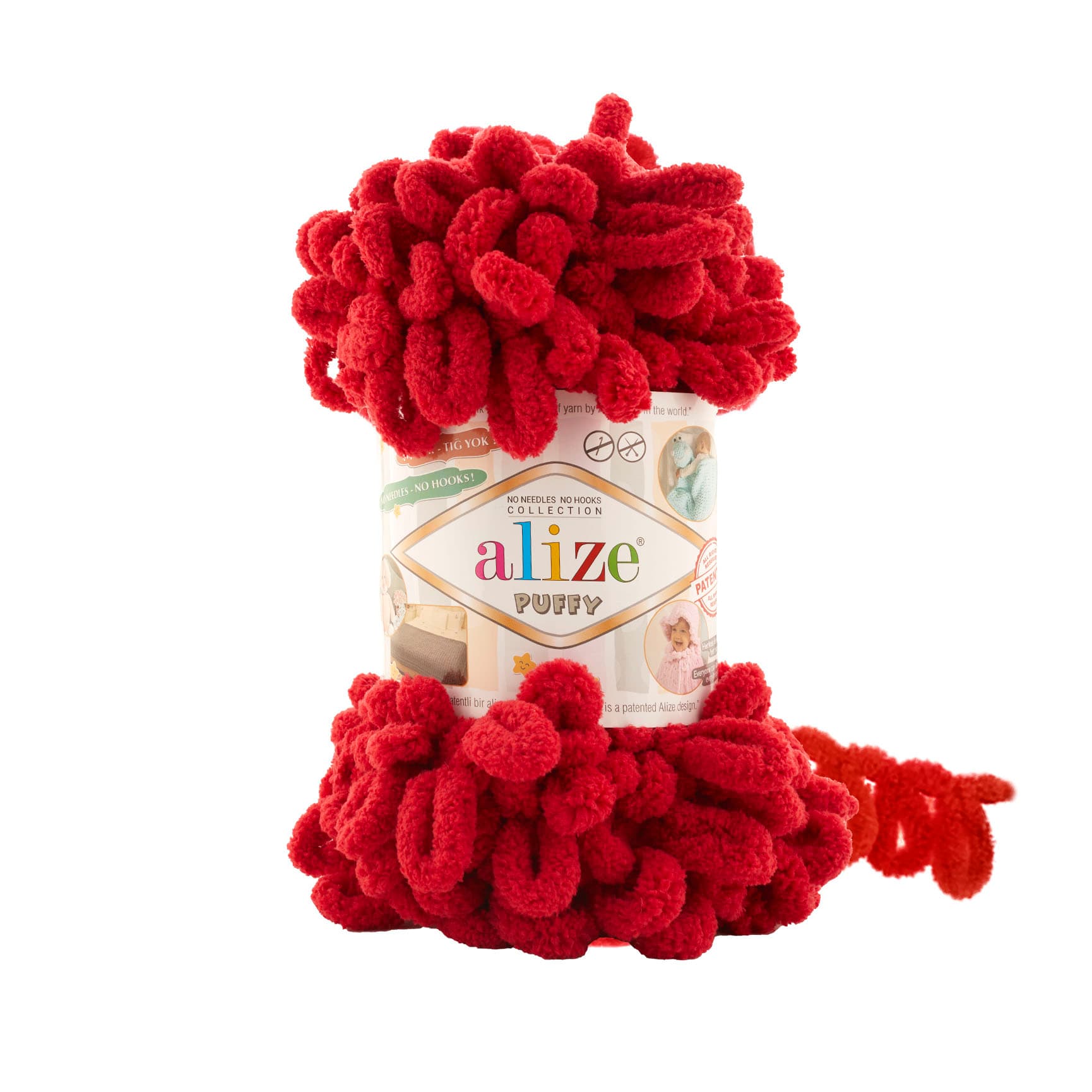 Alize Puffy 106 Koyu Kırmızı Elle Örülen Örgü İpi
