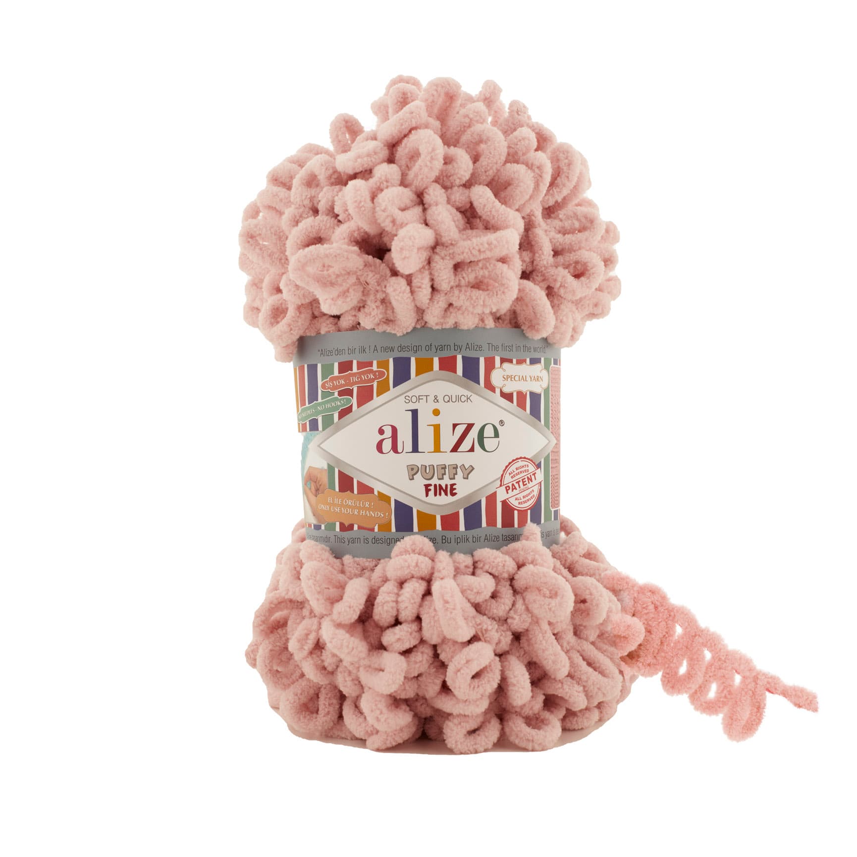 Alize Puffy Fine 161 Pudra Elle Örülen Örgü İpi