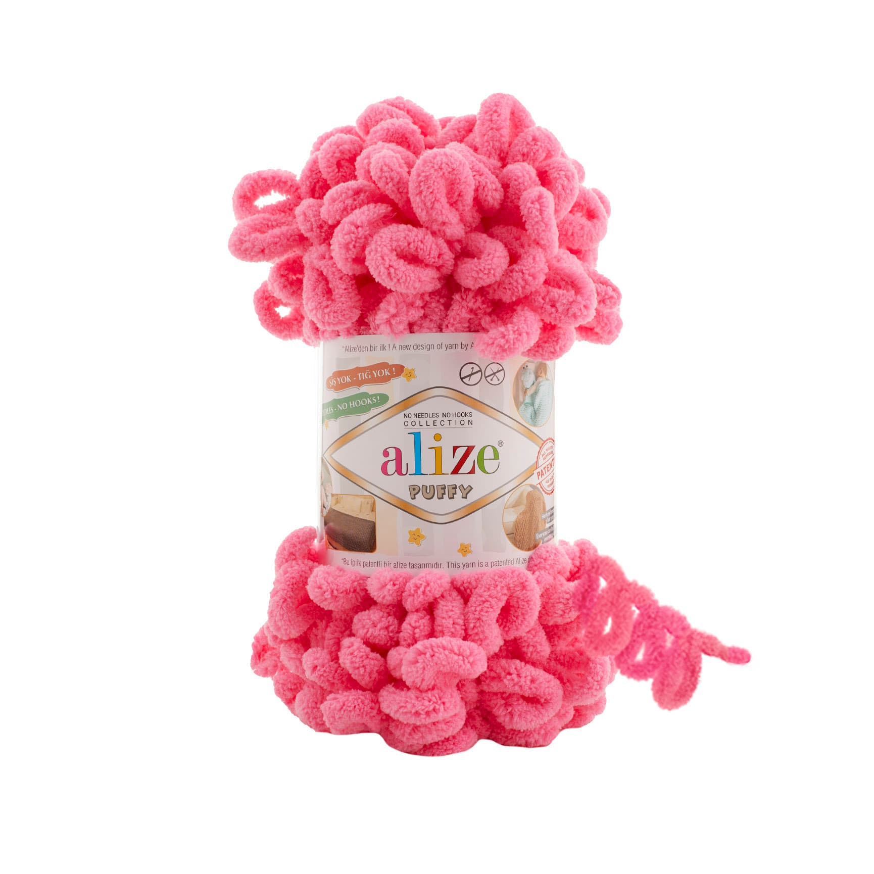 Alize Puffy 377 Canlı Pembe Elle Örülen Örgü İpi