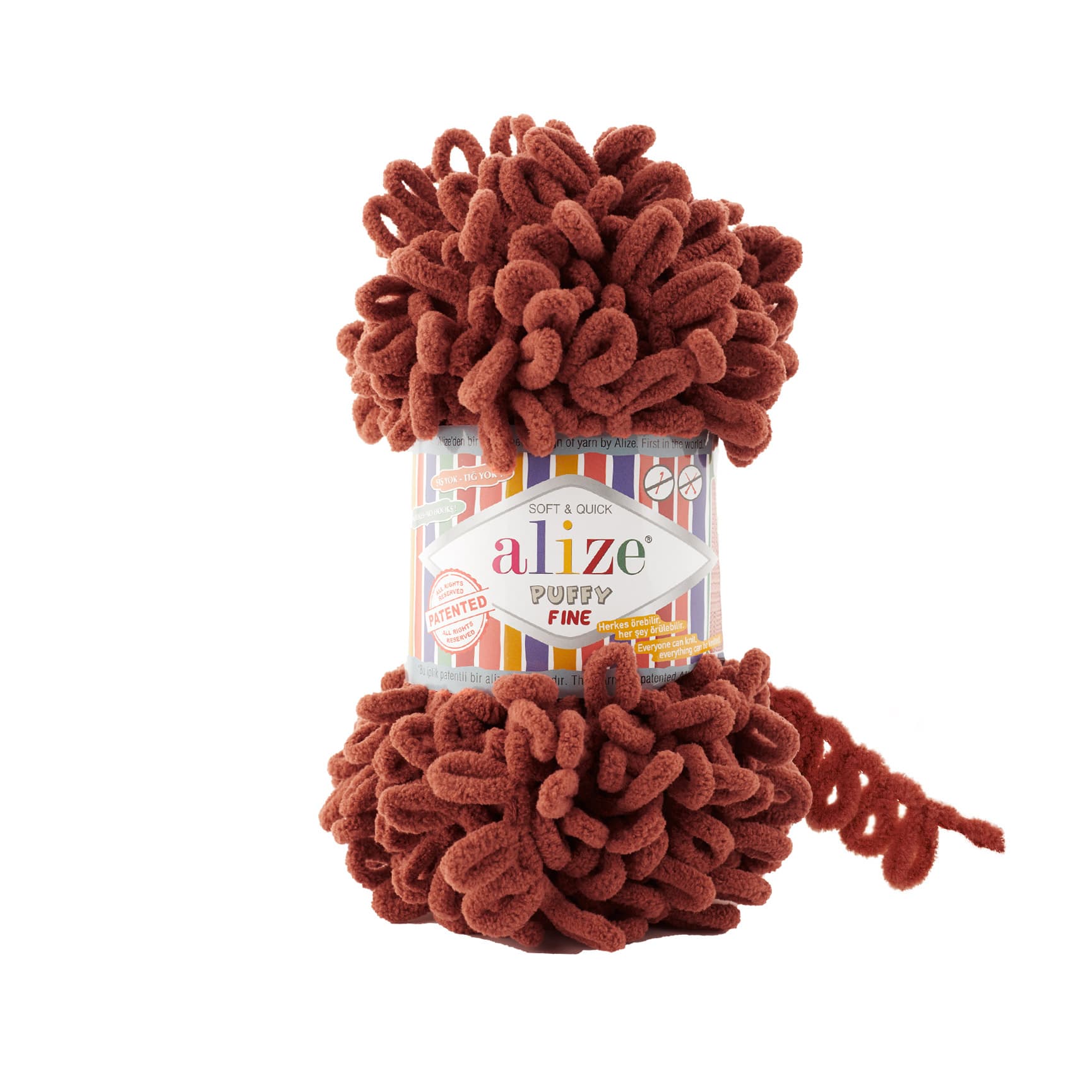 Alize Puffy Fine 90 Tarçın Elle Örülen Örgü İpi