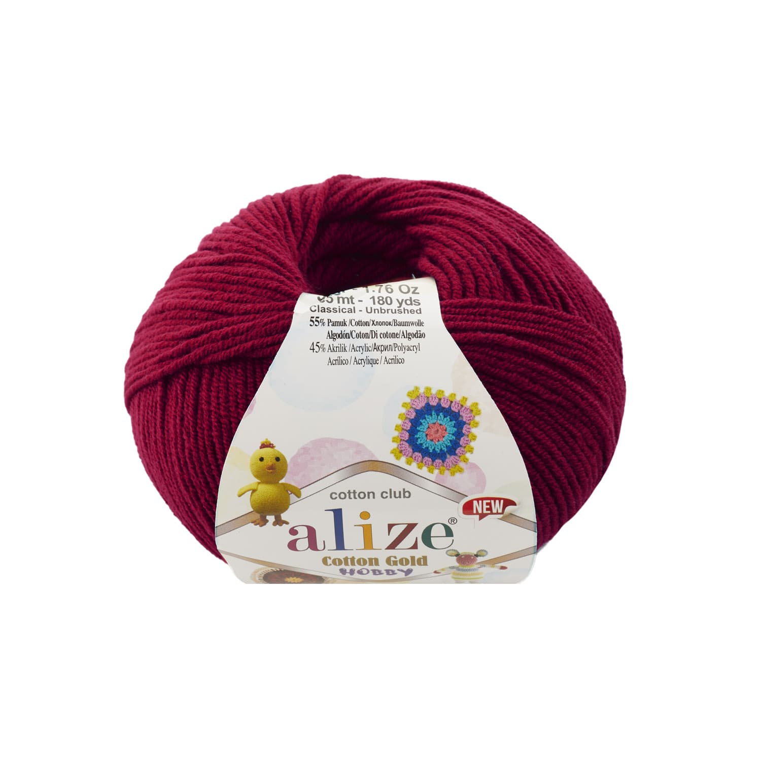Alize Cotton Gold Hobby New 390 Vişne Pamuklu Örgü İpi