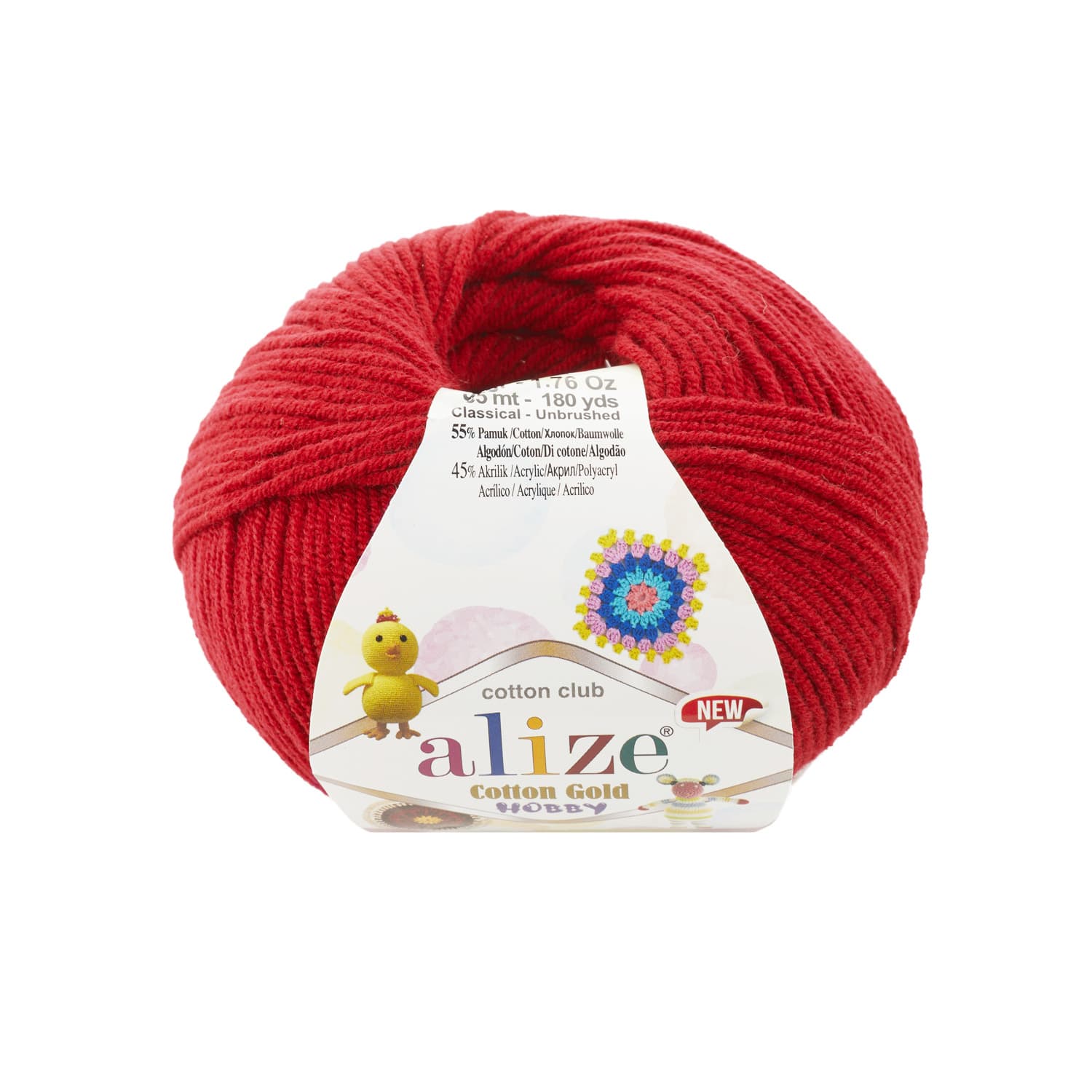 Alize Cotton Gold Hobby New 56 Kırmızı Pamuklu Örgü İpi