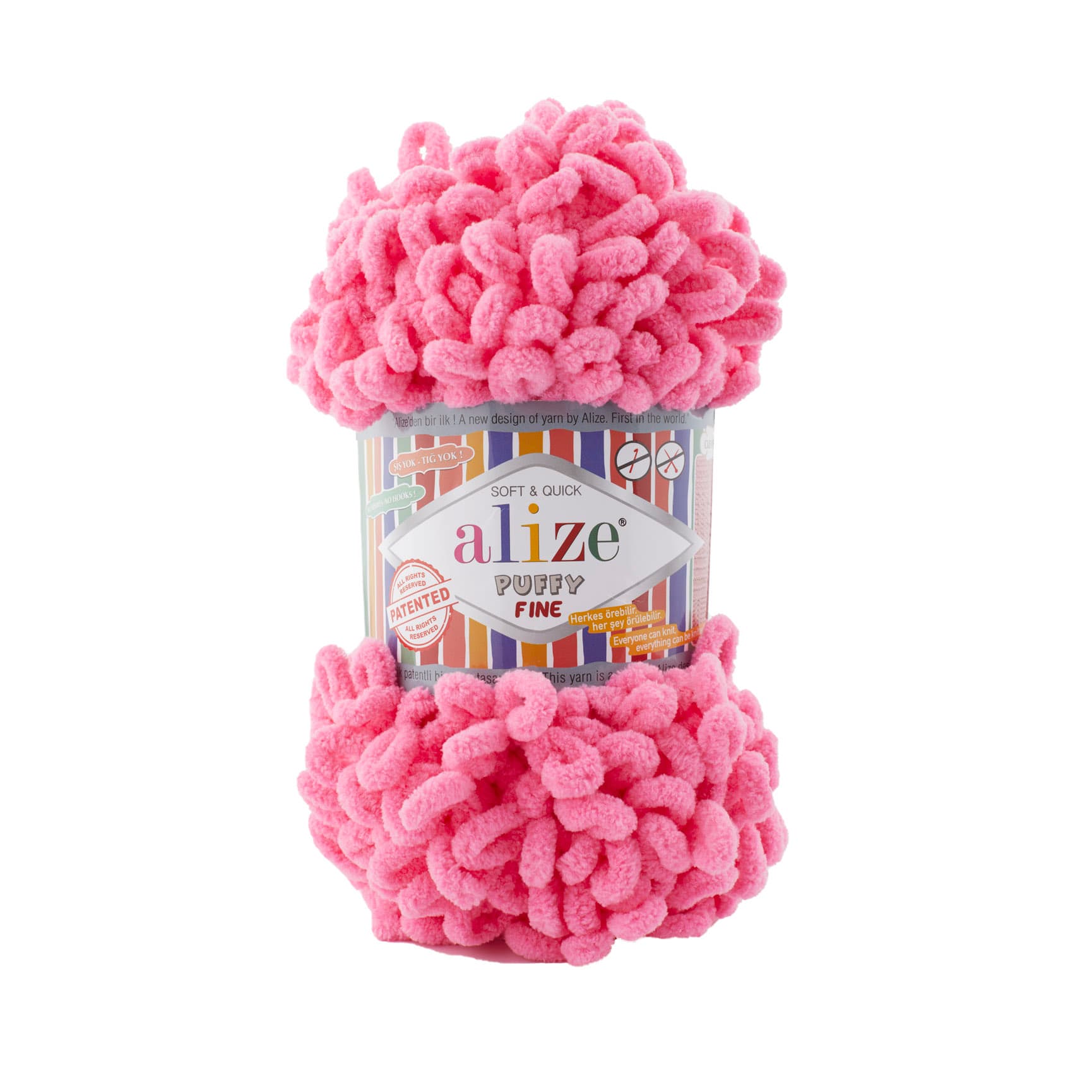 Alize Puffy Fine 377 Pamuk Şeker Elle Örülen Örgü İpi