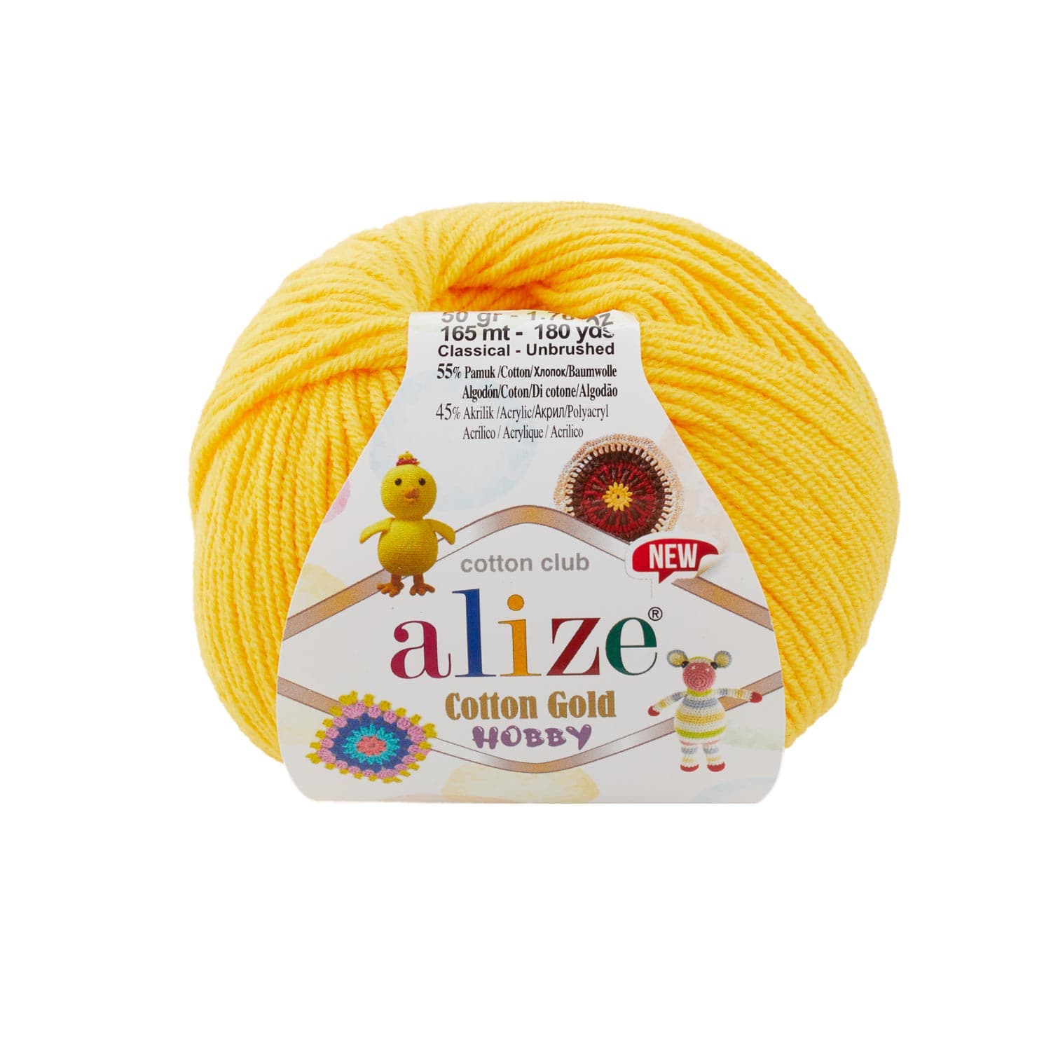 Alize Cotton Gold Hobby New 216 Sarı Pamuklu Örgü İpi