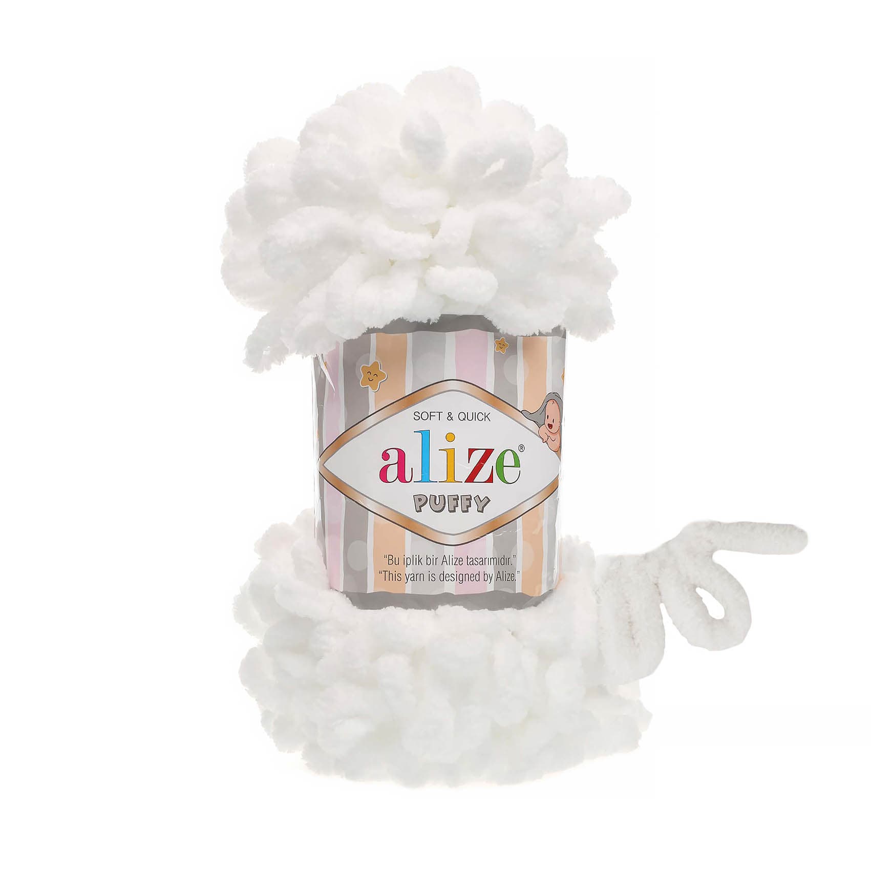 Alize Puffy 55 Beyaz Elle Örülen Örgü İpi