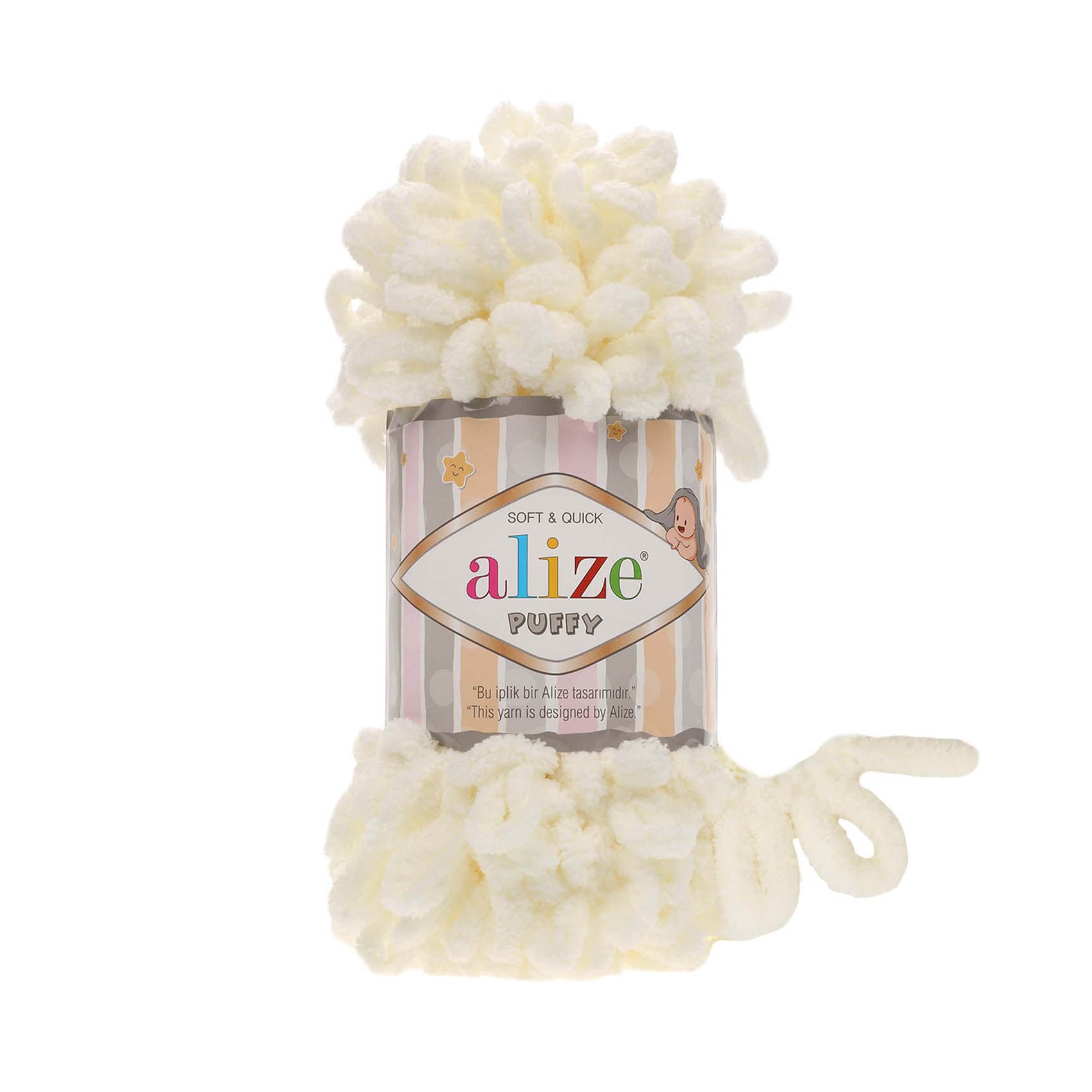 Alize Puffy 62 Ekru Elle Örülen Örgü İpi