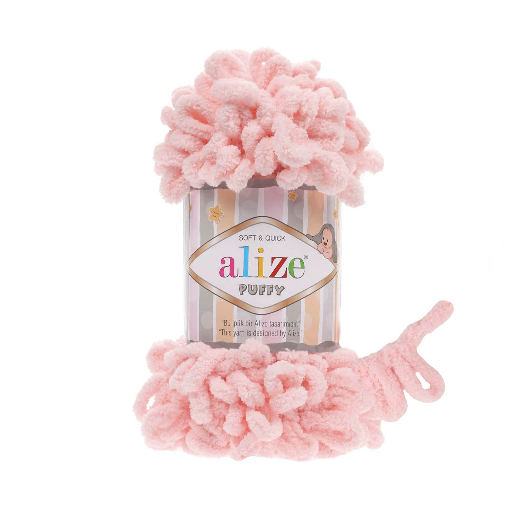 Alize Puffy 340 Pudra Pembe Elle Örülen Örgü İpi