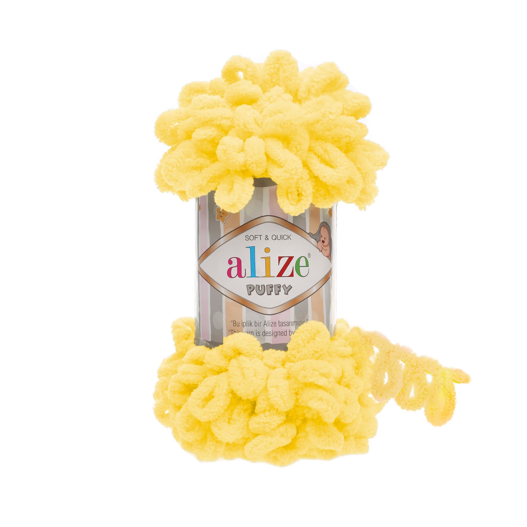 Alize Puffy 216 Sarı Elle Örülen Örgü İpi