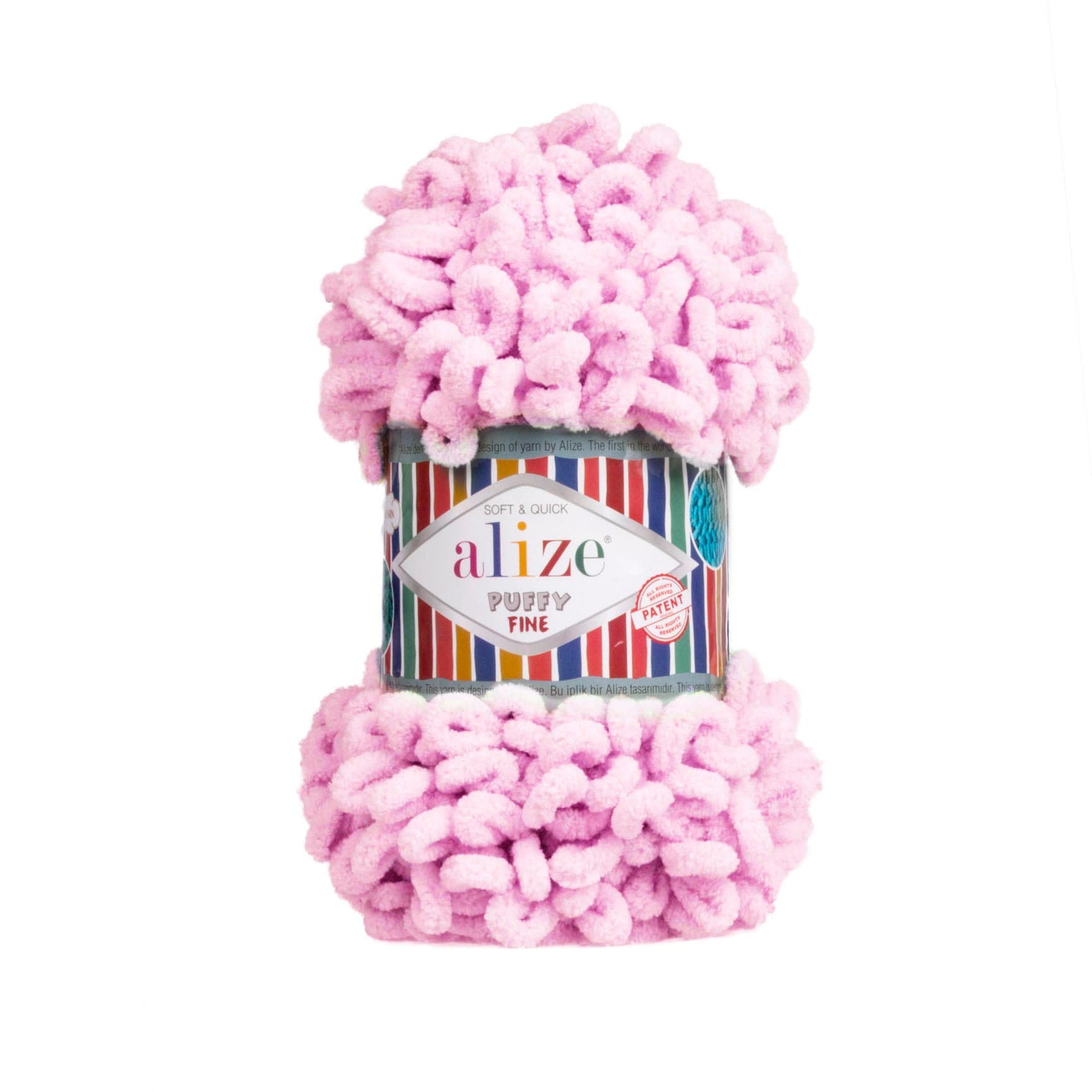Alize Puffy Fine 185 Açık Pembe Elle Örülen Örgü İpi