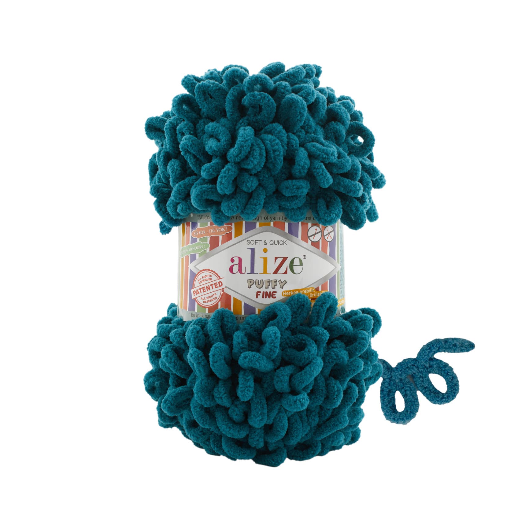 Alize Puffy Fine 330 Ördek Yeşili Elle Örülen Örgü İpi